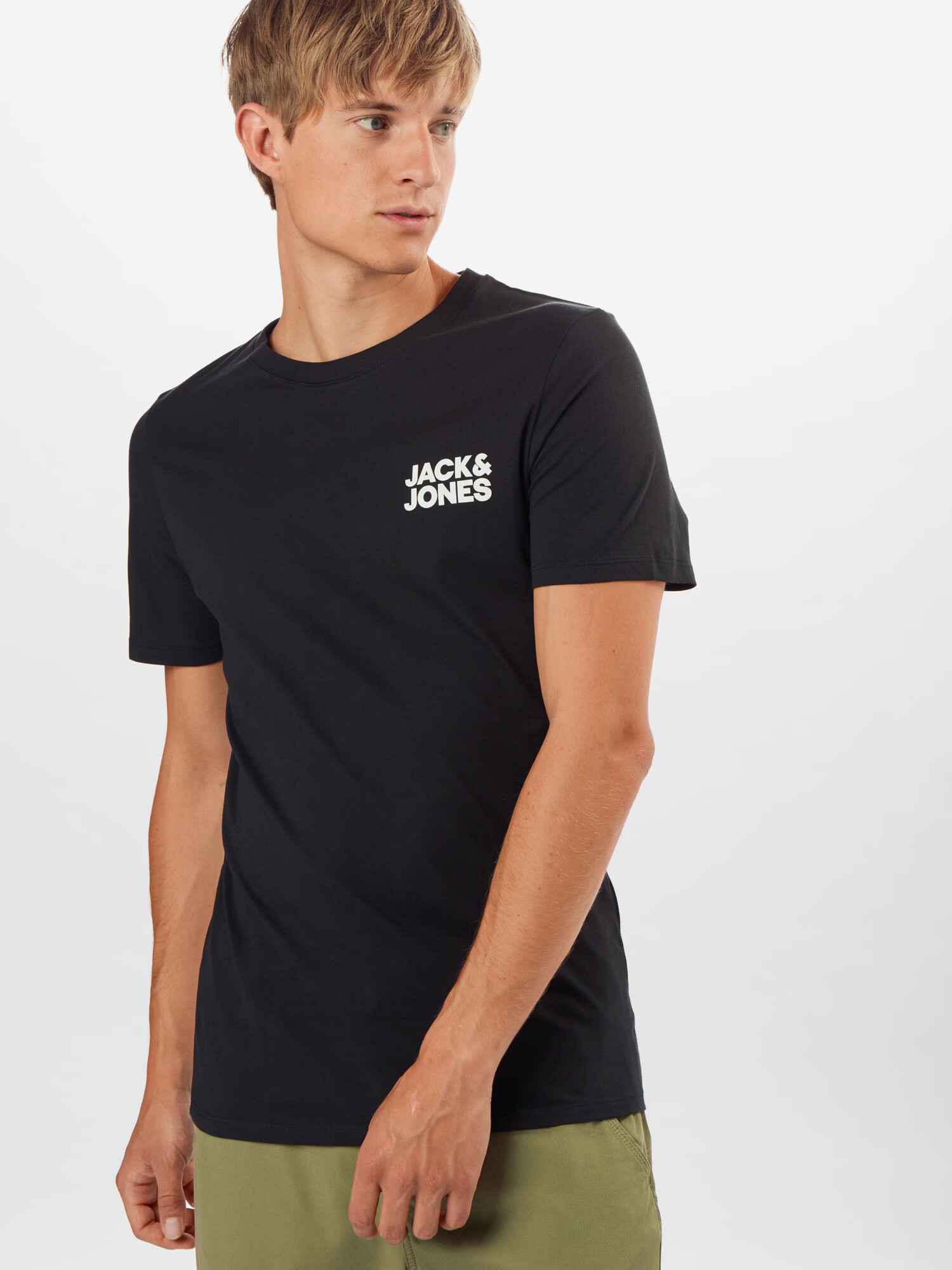 JACK & JONES Tricou negru / alb - Pled.ro