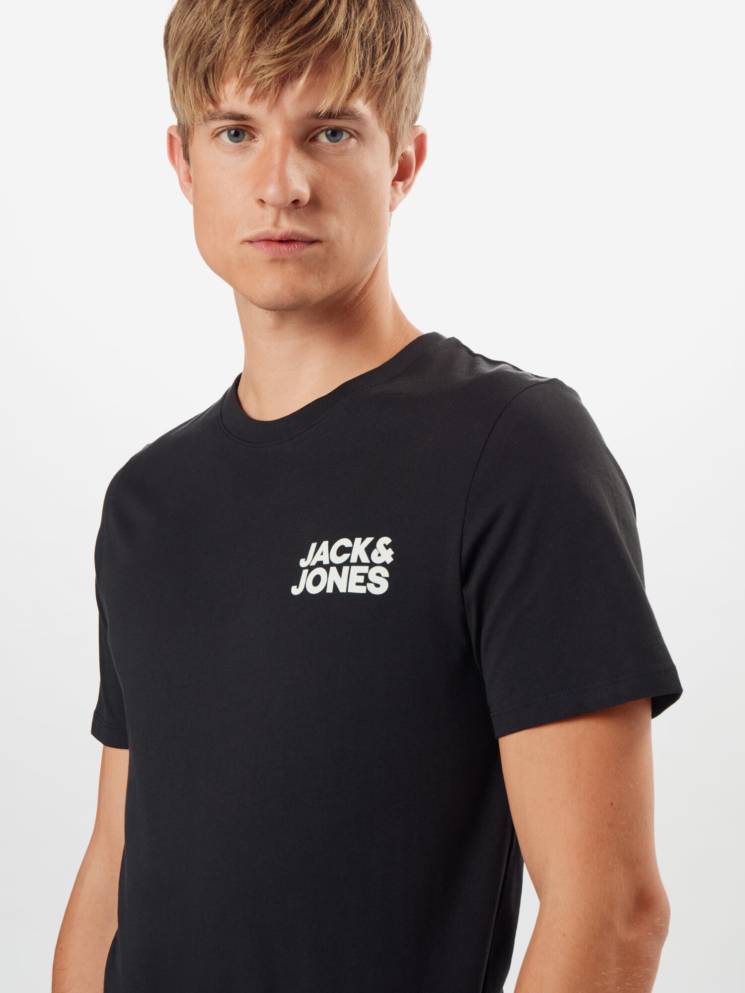 JACK & JONES Tricou negru / alb - Pled.ro