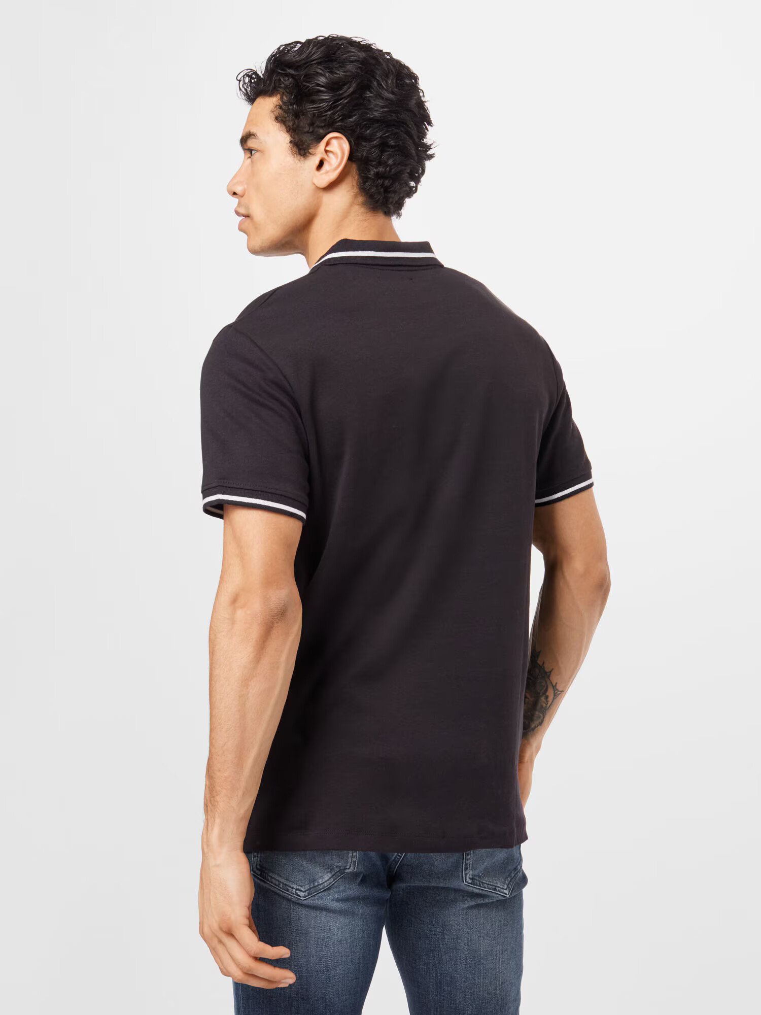 JACK & JONES Tricou negru / alb - Pled.ro