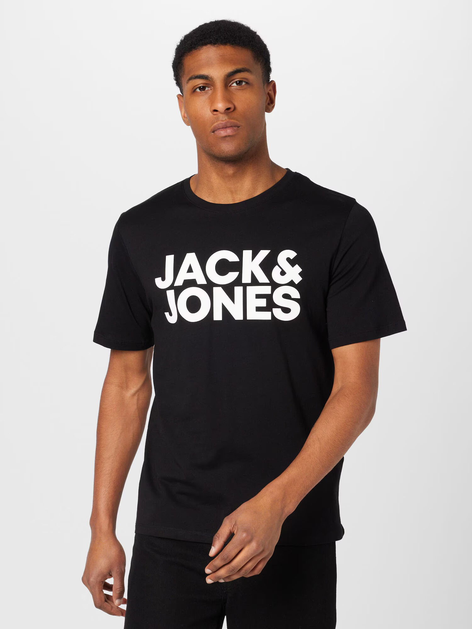 JACK & JONES Tricou negru / alb - Pled.ro