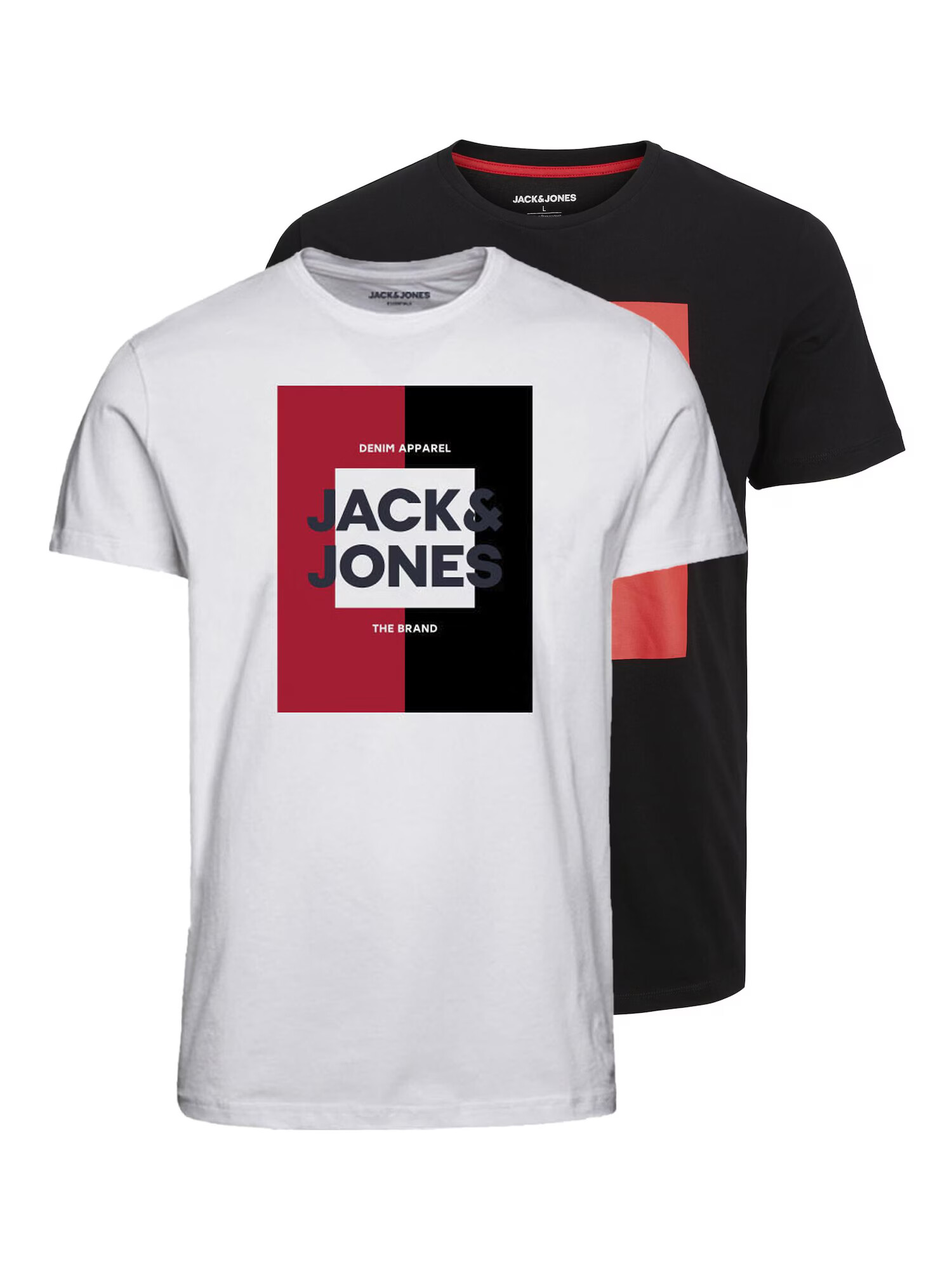 JACK & JONES Tricou 'OSCAR' bleumarin / roșu / negru / alb - Pled.ro