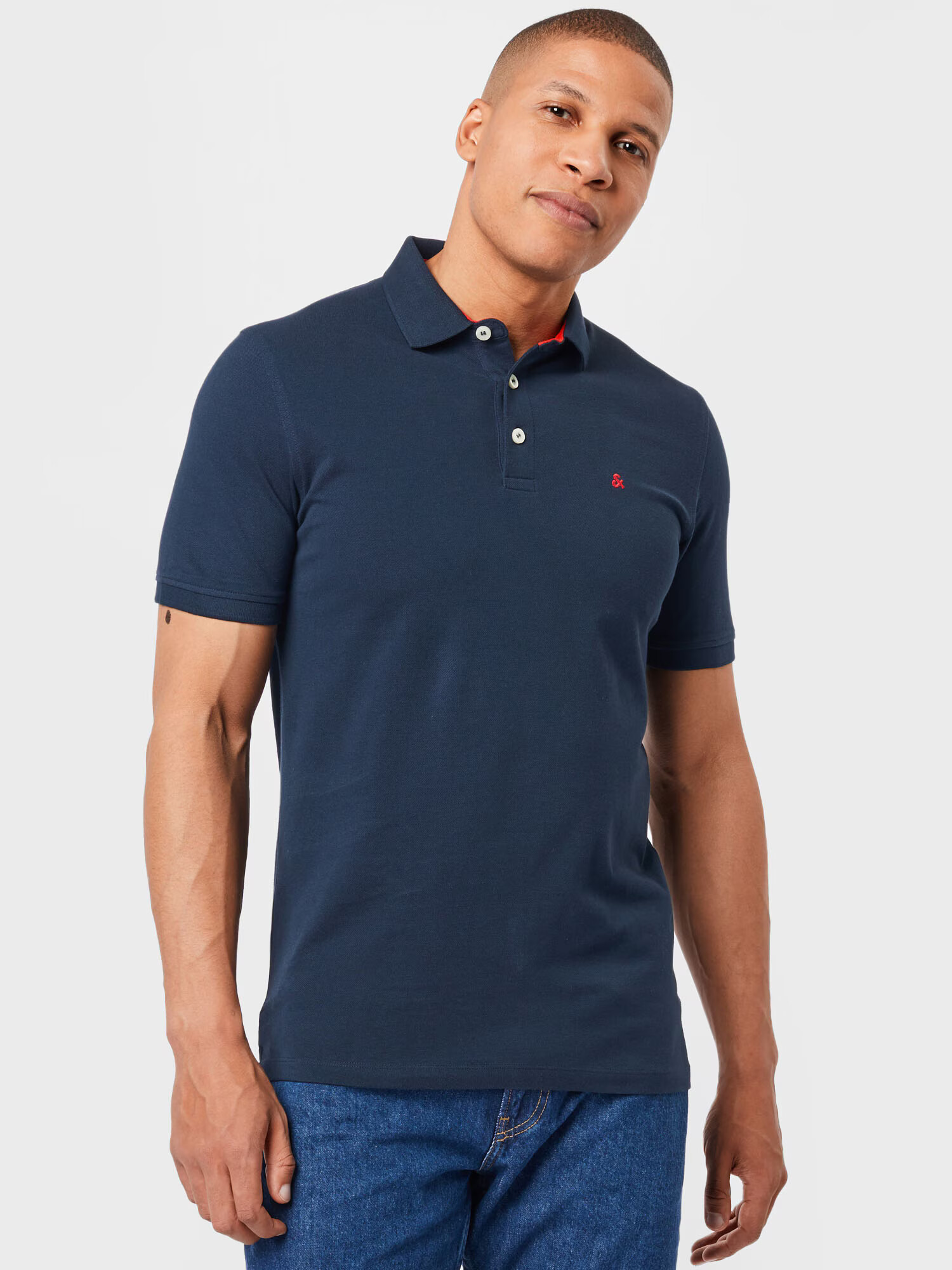 JACK & JONES Tricou 'Paulos' bleumarin / roșu - Pled.ro