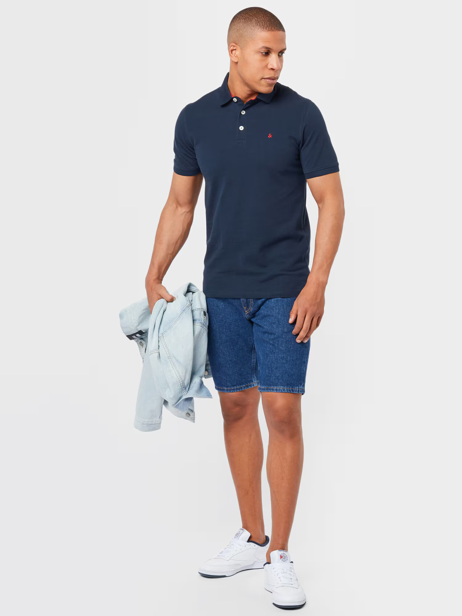 JACK & JONES Tricou 'Paulos' bleumarin / roșu - Pled.ro