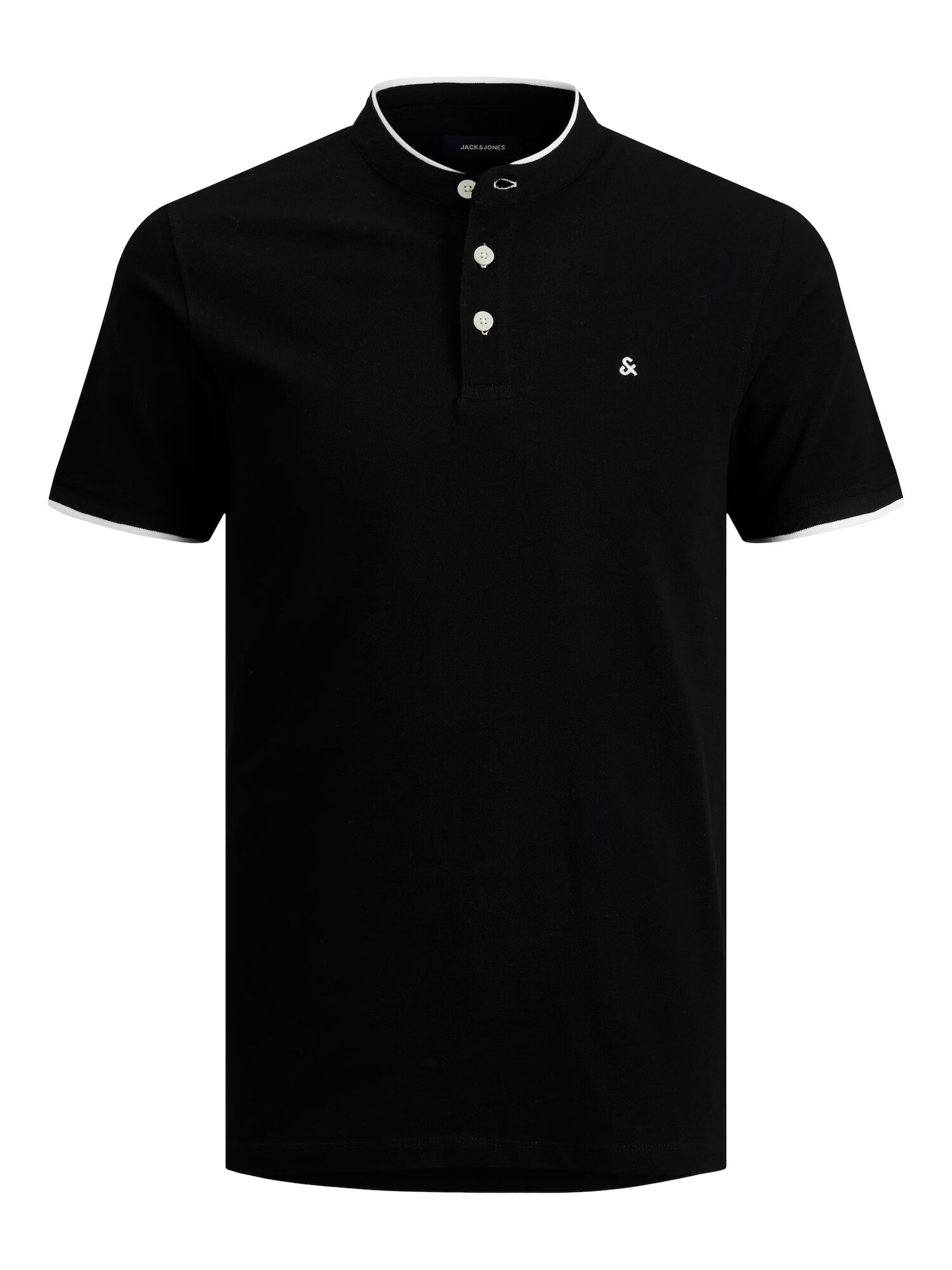 JACK & JONES Tricou 'Paulos' negru / alb - Pled.ro