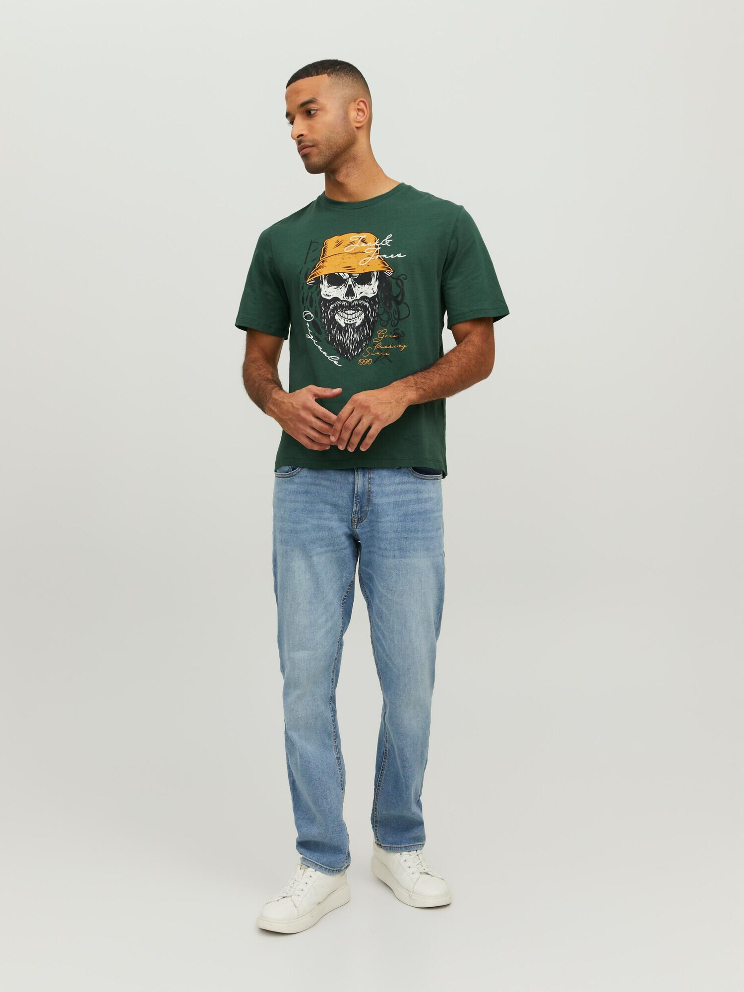 JACK & JONES Tricou 'Roxbury' galben curry / verde / negru / alb - Pled.ro