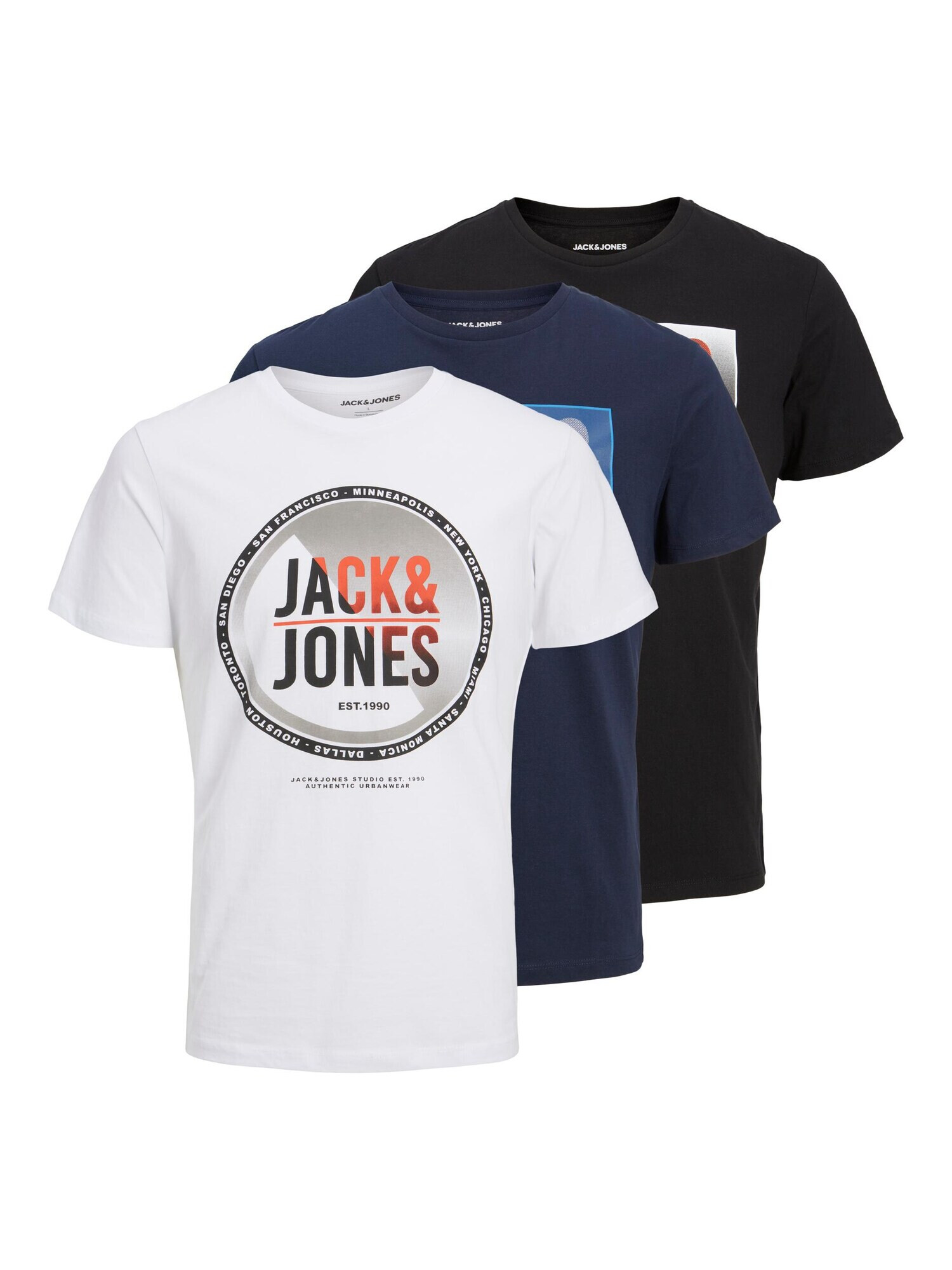 JACK & JONES Tricou 'Scott' albastru / roșu / negru / alb - Pled.ro