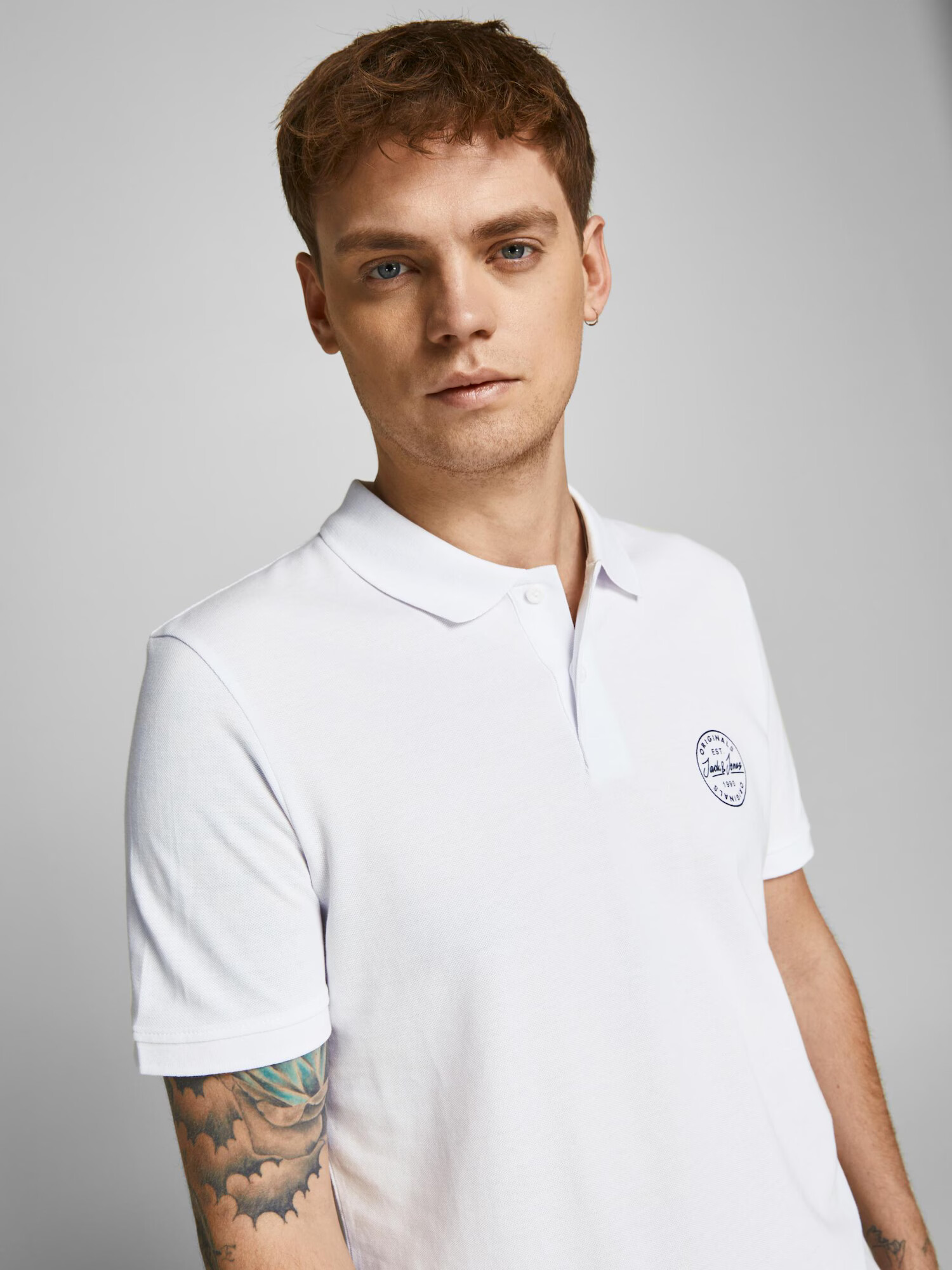 JACK & JONES Tricou 'Shark' bleumarin / alb - Pled.ro