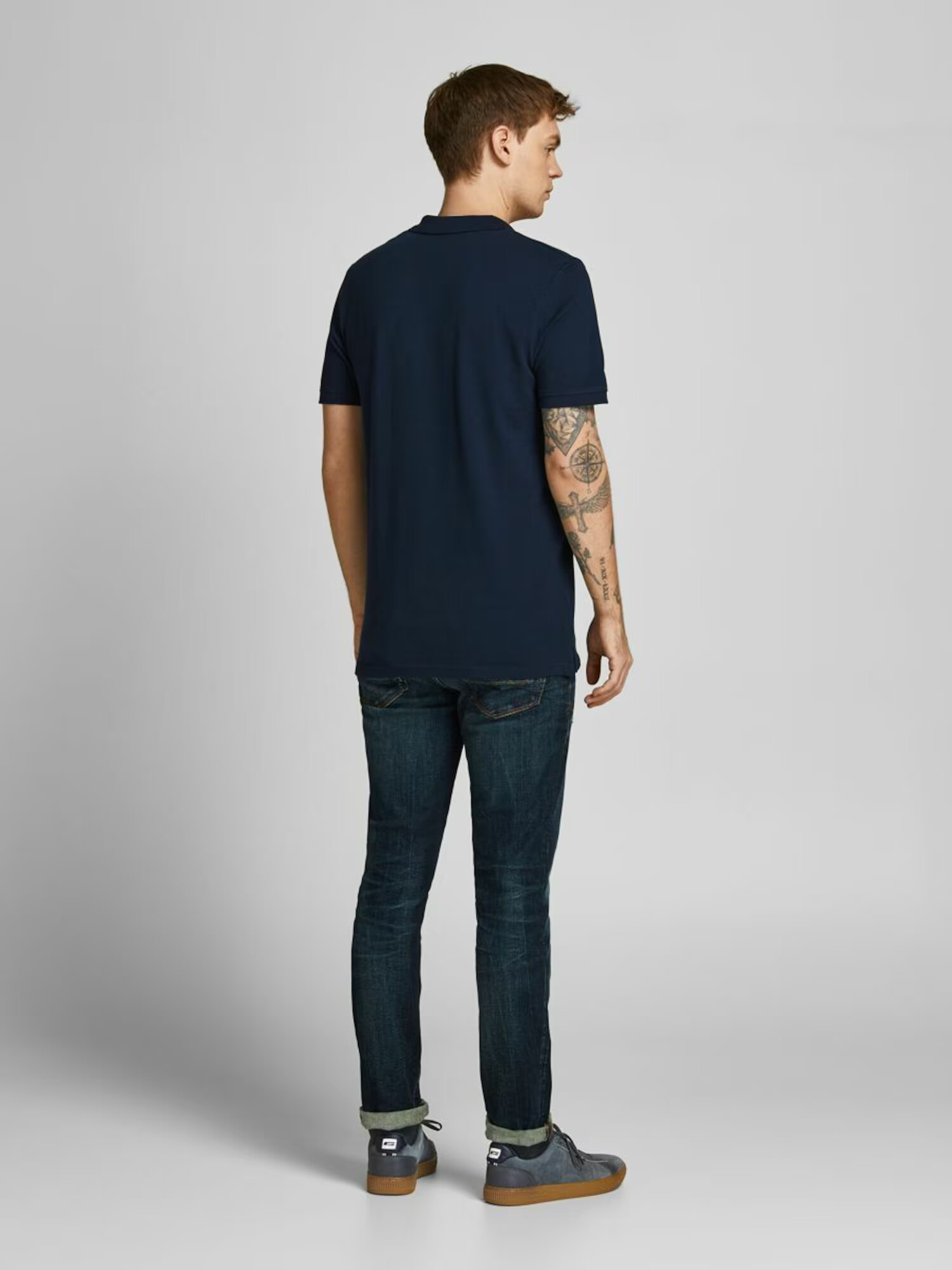 JACK & JONES Tricou 'Shark' bleumarin / roșu deschis - Pled.ro