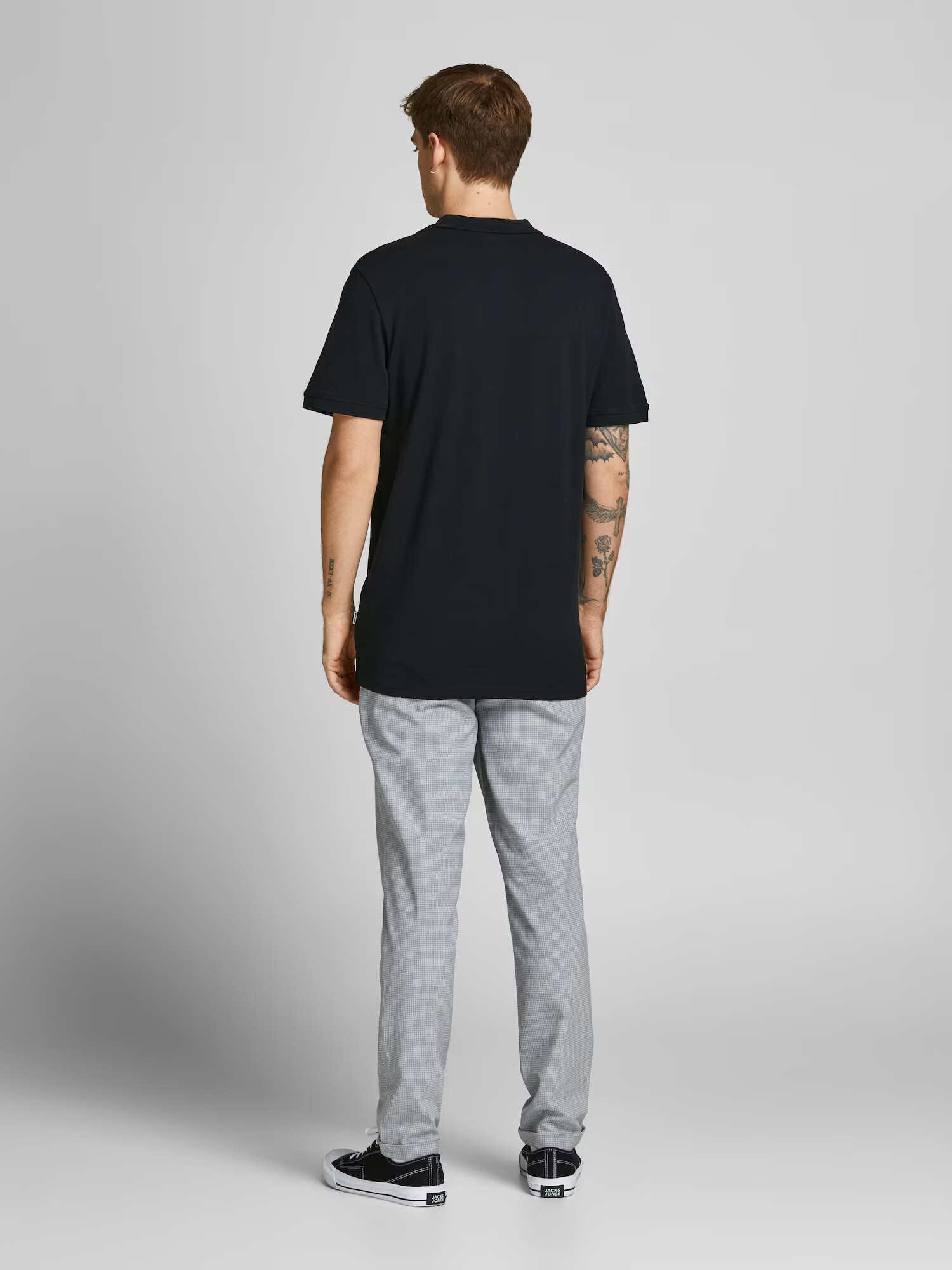 JACK & JONES Tricou 'Shark' negru / alb - Pled.ro