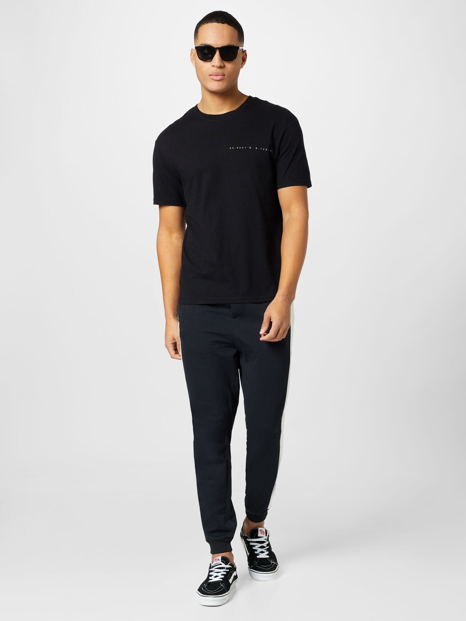 JACK & JONES Tricou 'SPACE' negru / alb - Pled.ro