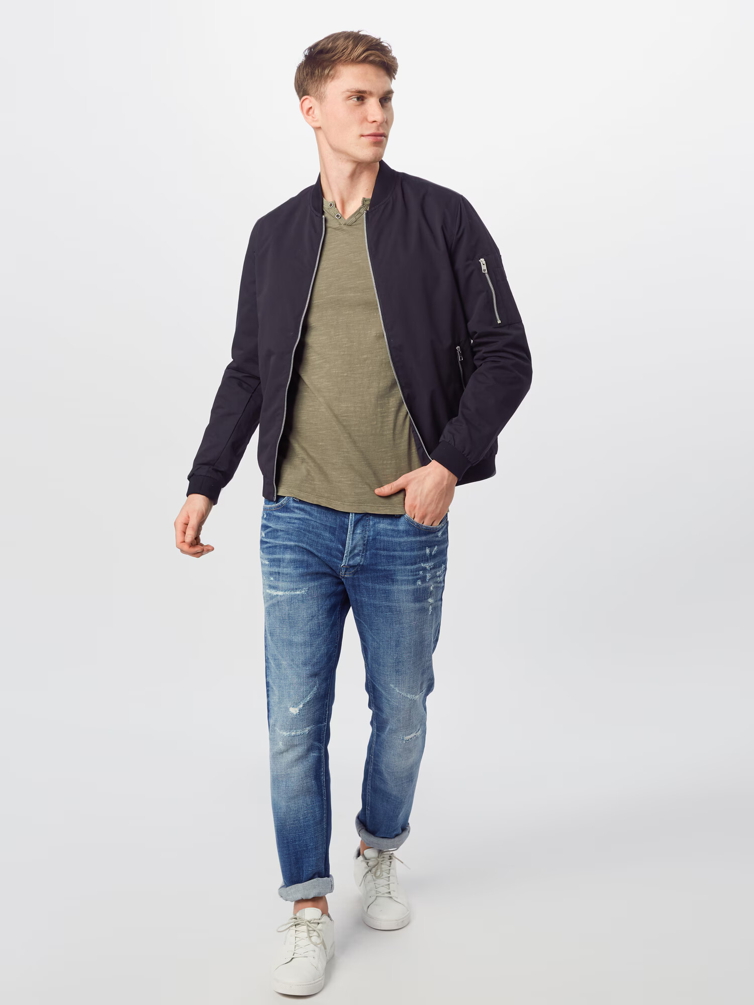 JACK & JONES Tricou 'Split' kaki - Pled.ro