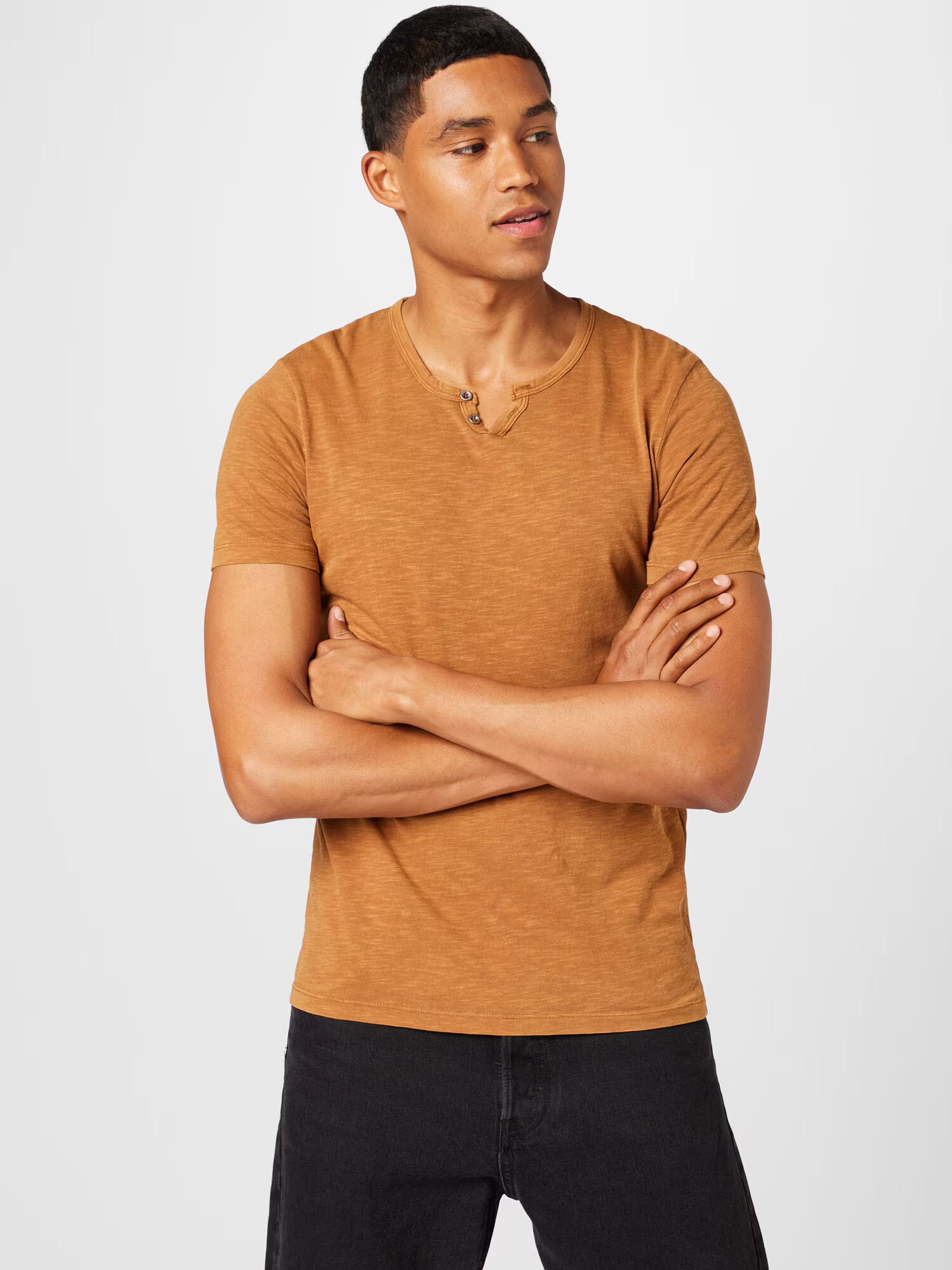 JACK & JONES Tricou 'SPLIT' maro caramel - Pled.ro