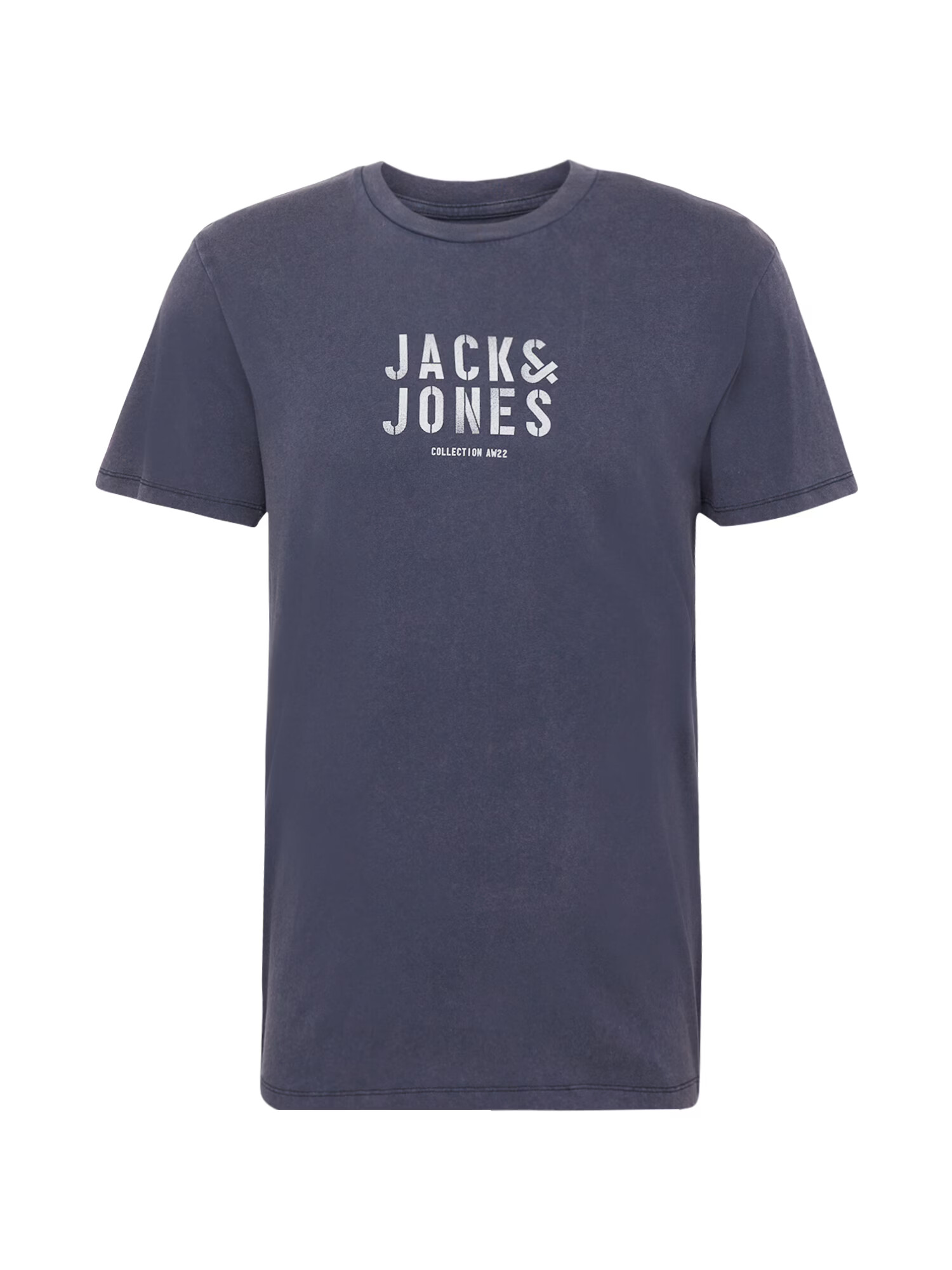 JACK & JONES Tricou 'STENCIL' albastru porumbel / alb - Pled.ro