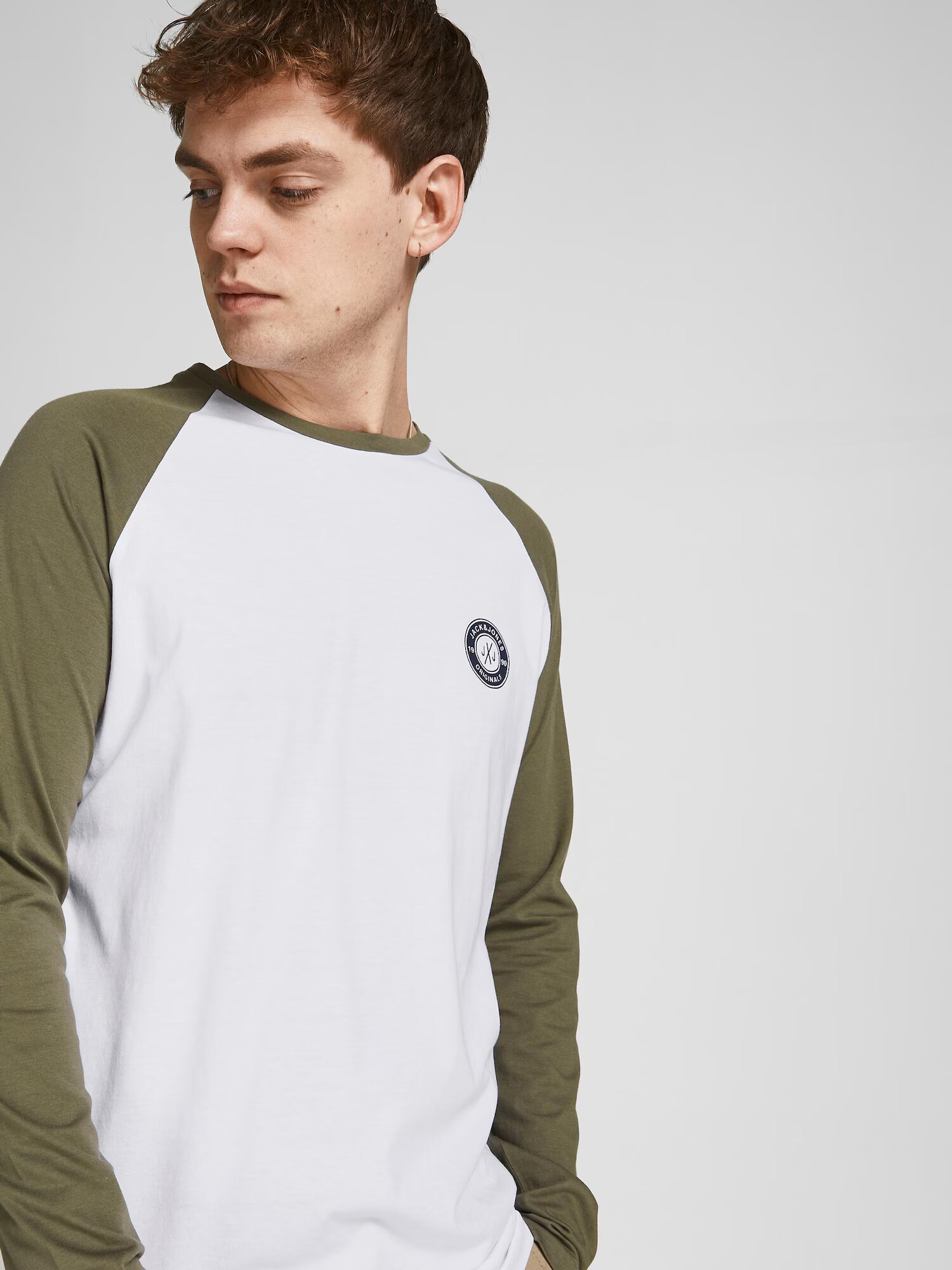 JACK & JONES Tricou 'Tom' bleumarin / kaki / alb - Pled.ro