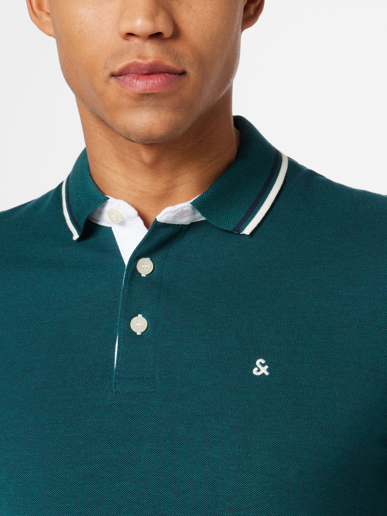 JACK & JONES Tricou verde / alb - Pled.ro