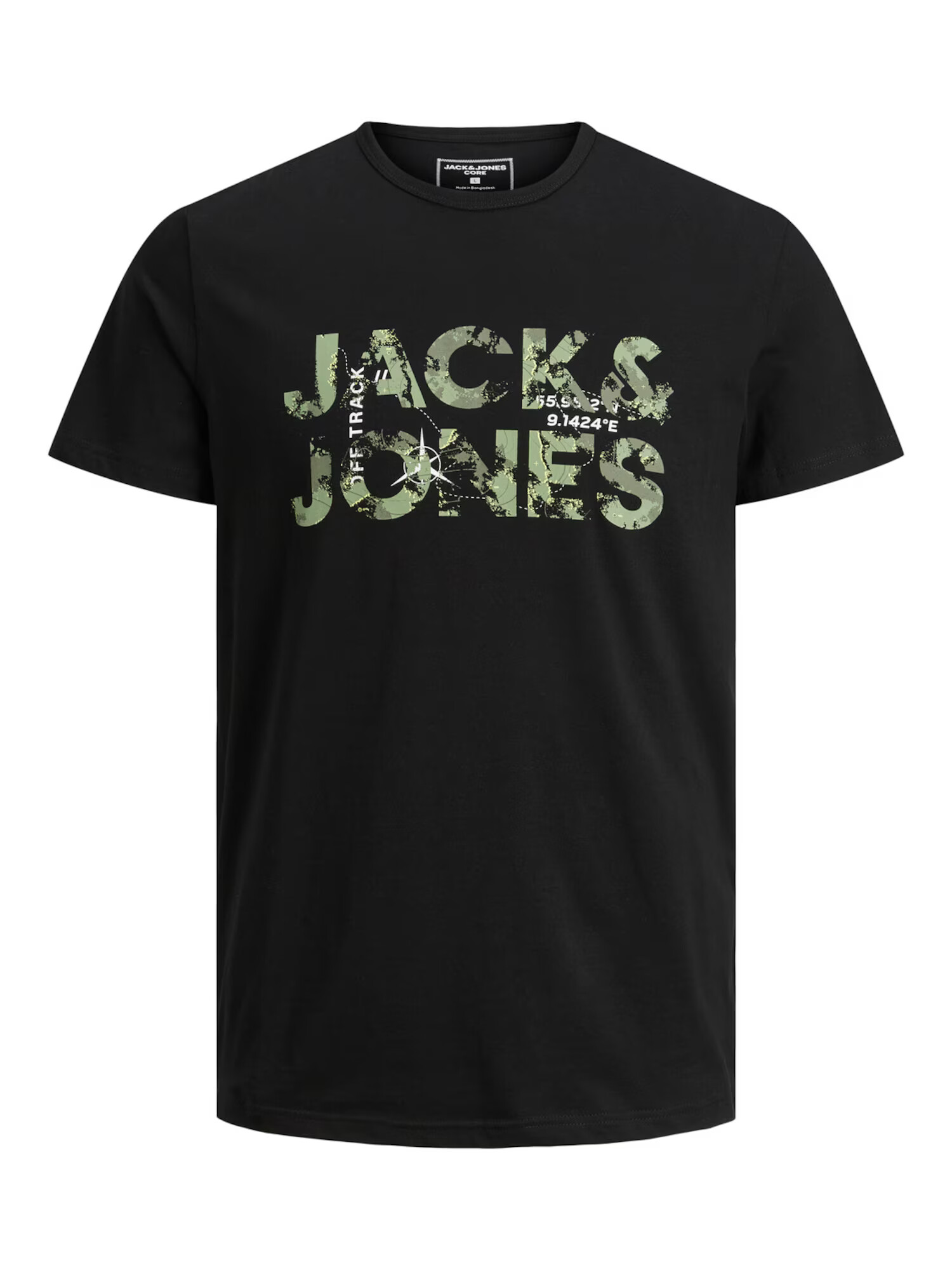 JACK & JONES Tricou verde / negru / alb - Pled.ro