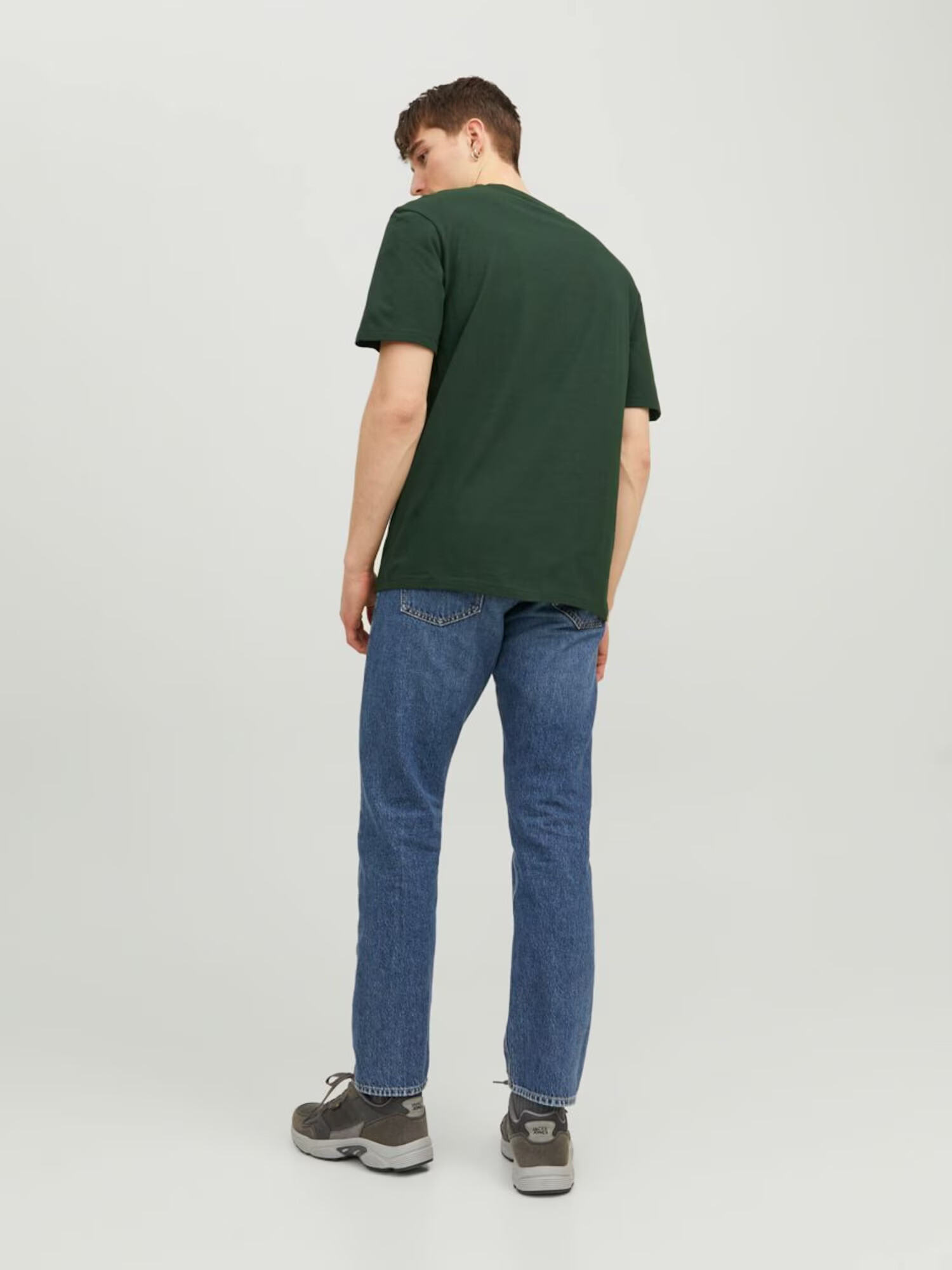 JACK & JONES Tricou verde pin / alb - Pled.ro