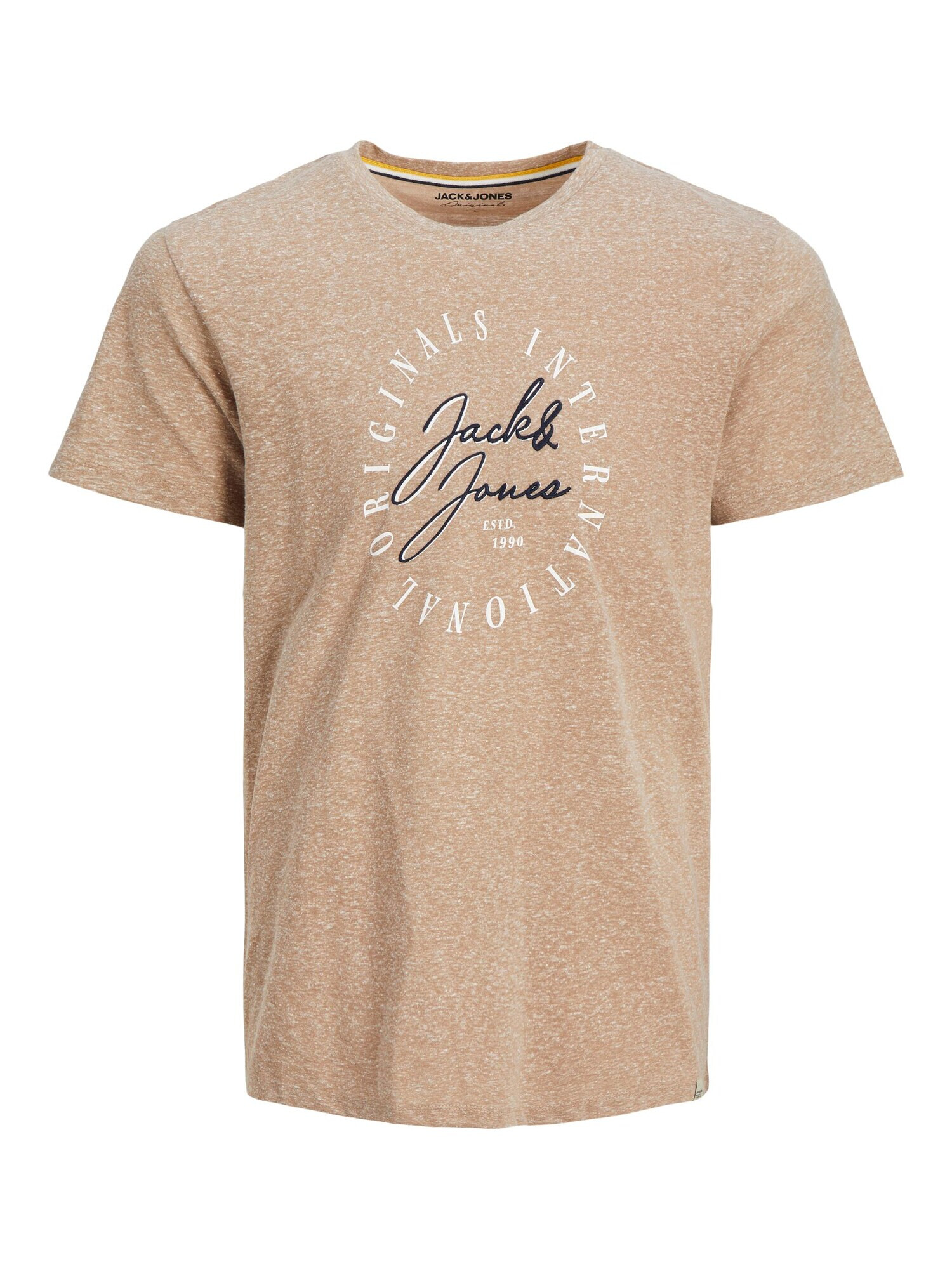 JACK & JONES Tricou 'WILLOW' maro deschis / negru / alb - Pled.ro