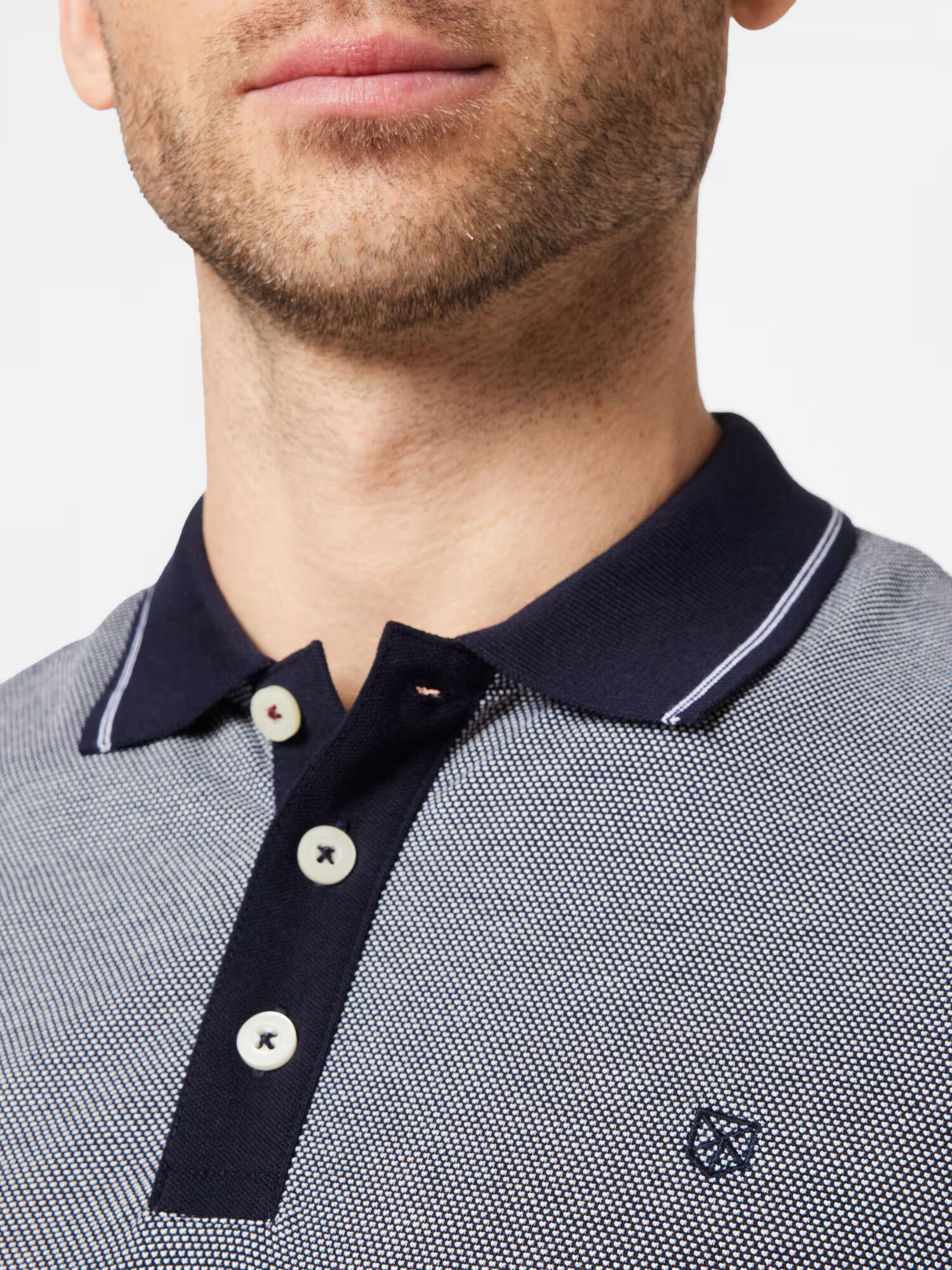 JACK & JONES Tricou 'Win' bleumarin / alb - Pled.ro