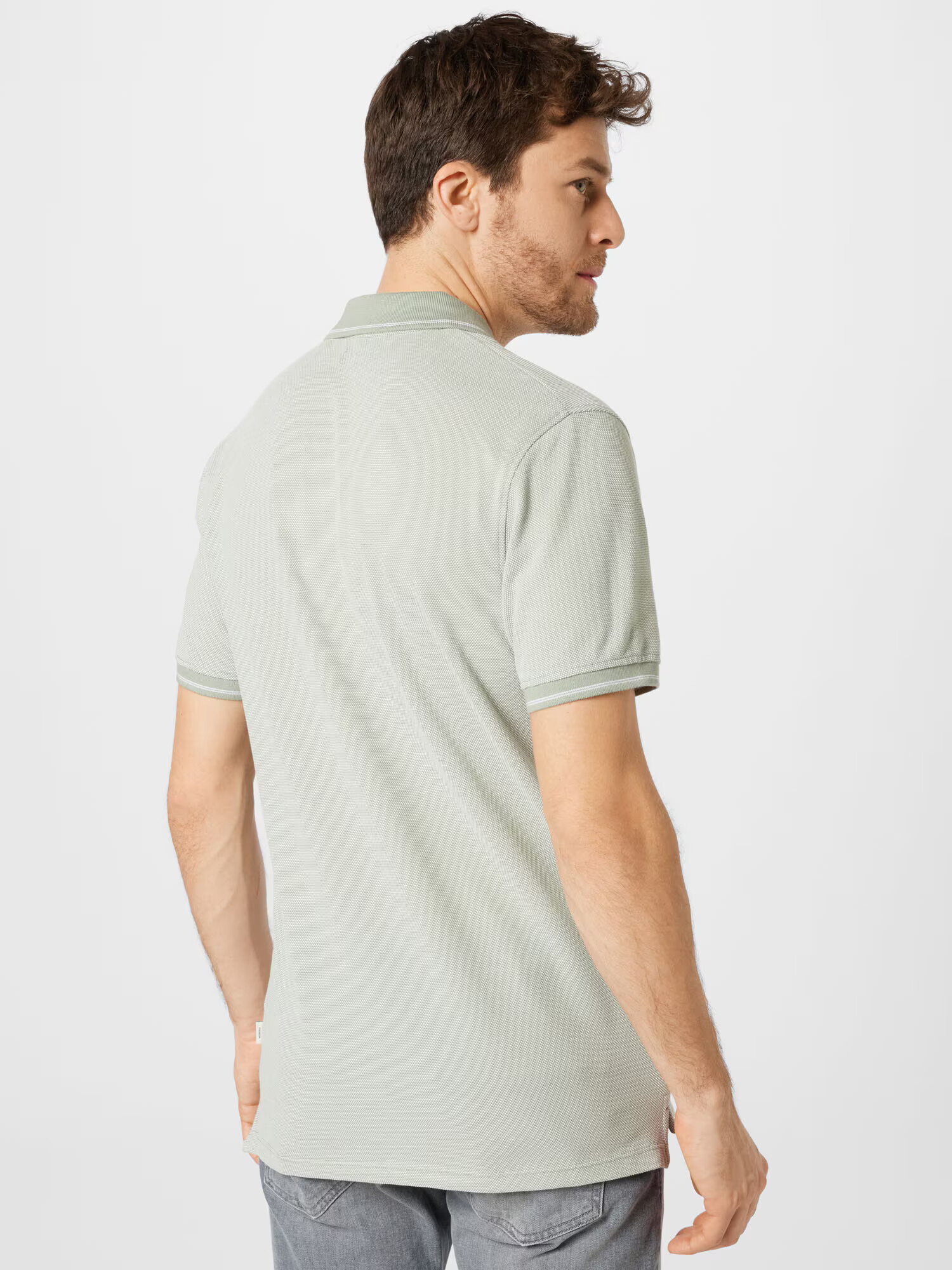 JACK & JONES Tricou 'Win' verde pastel / alb - Pled.ro