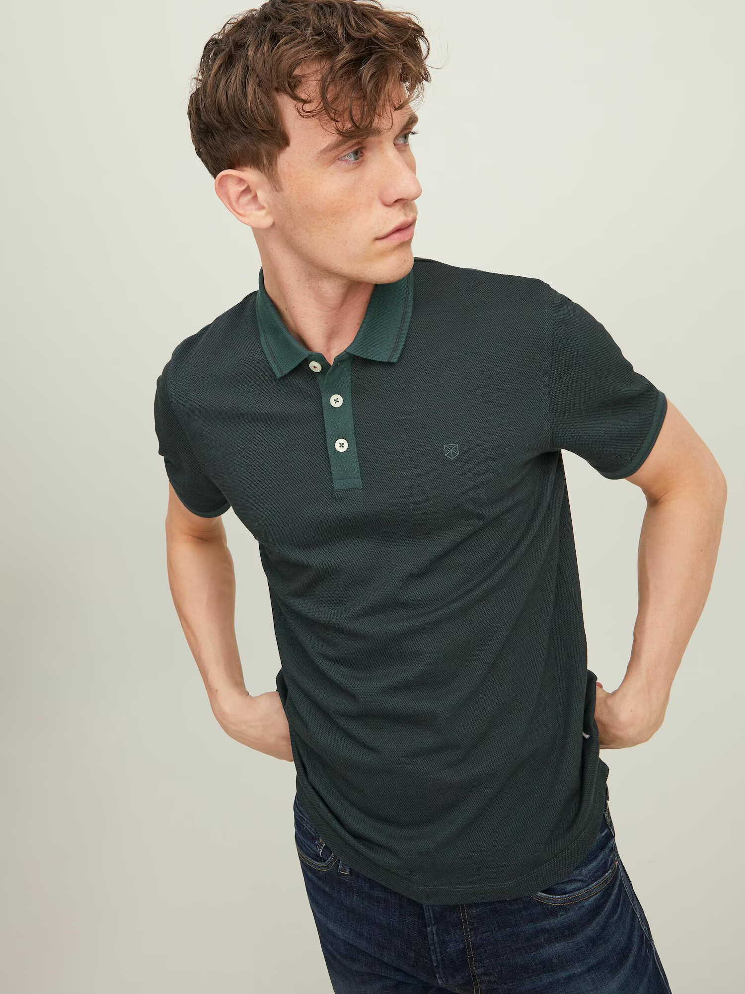 JACK & JONES Tricou 'WIN' verde pin - Pled.ro