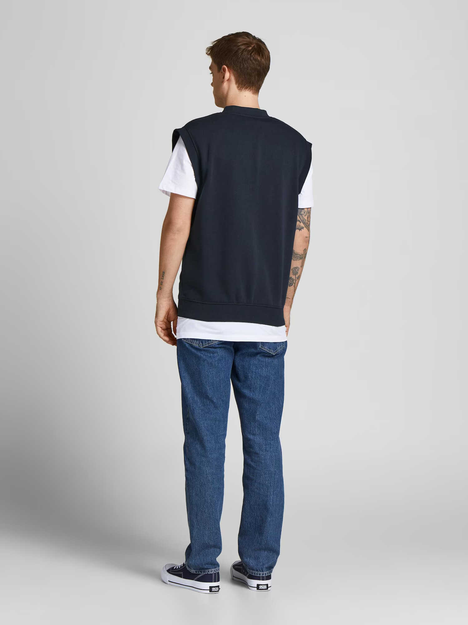 JACK & JONES Vestă albastru închis / verde smarald / alb - Pled.ro