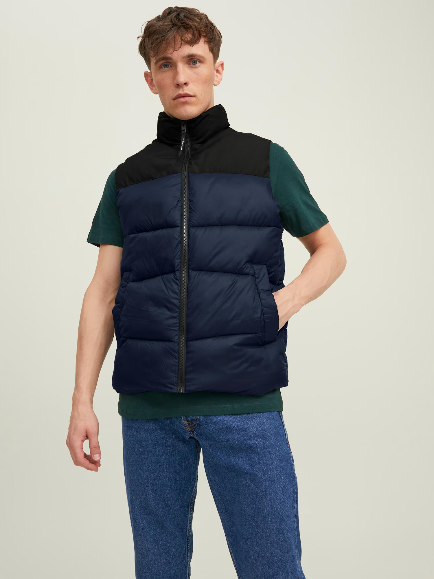 JACK & JONES Vestă 'Chili' bleumarin / negru - Pled.ro