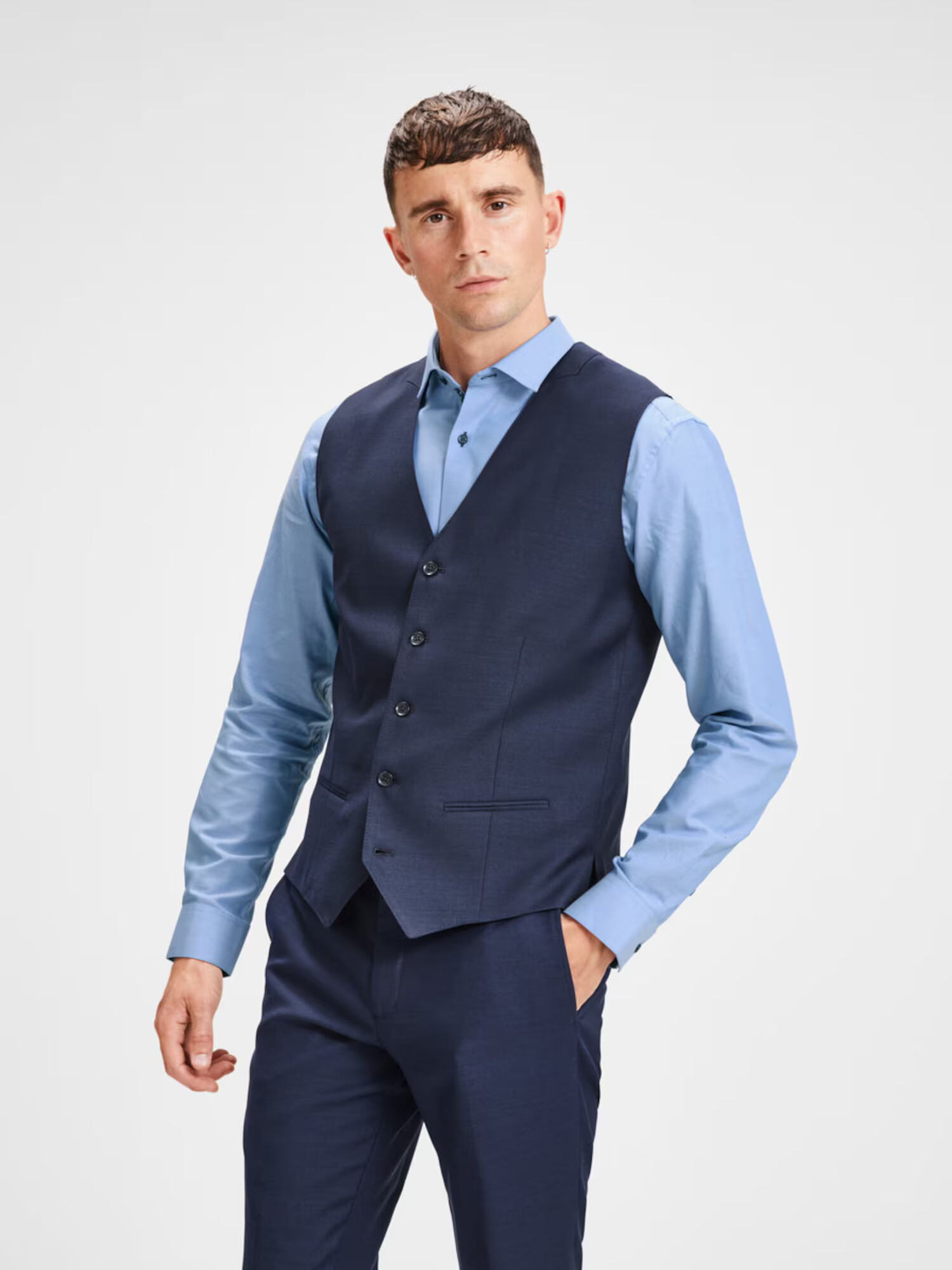 JACK & JONES Vestă de costum albastru noapte - Pled.ro