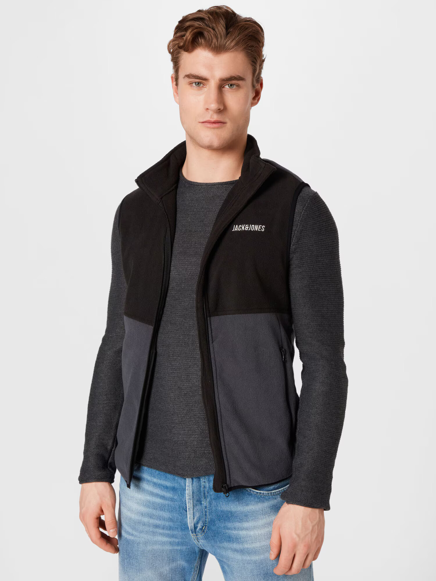 JACK & JONES Vestă 'HYPE' gri închis / negru - Pled.ro