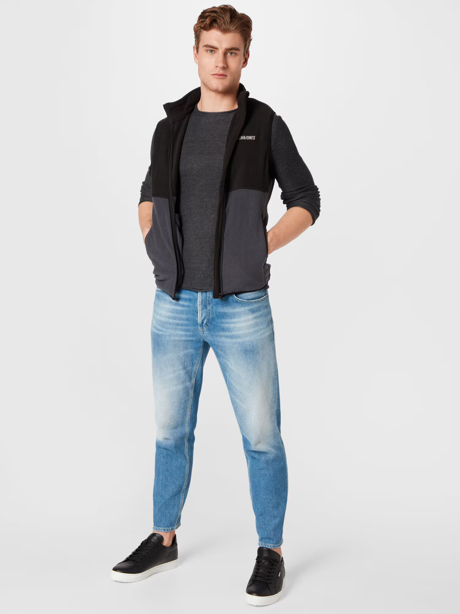 JACK & JONES Vestă 'HYPE' gri închis / negru - Pled.ro