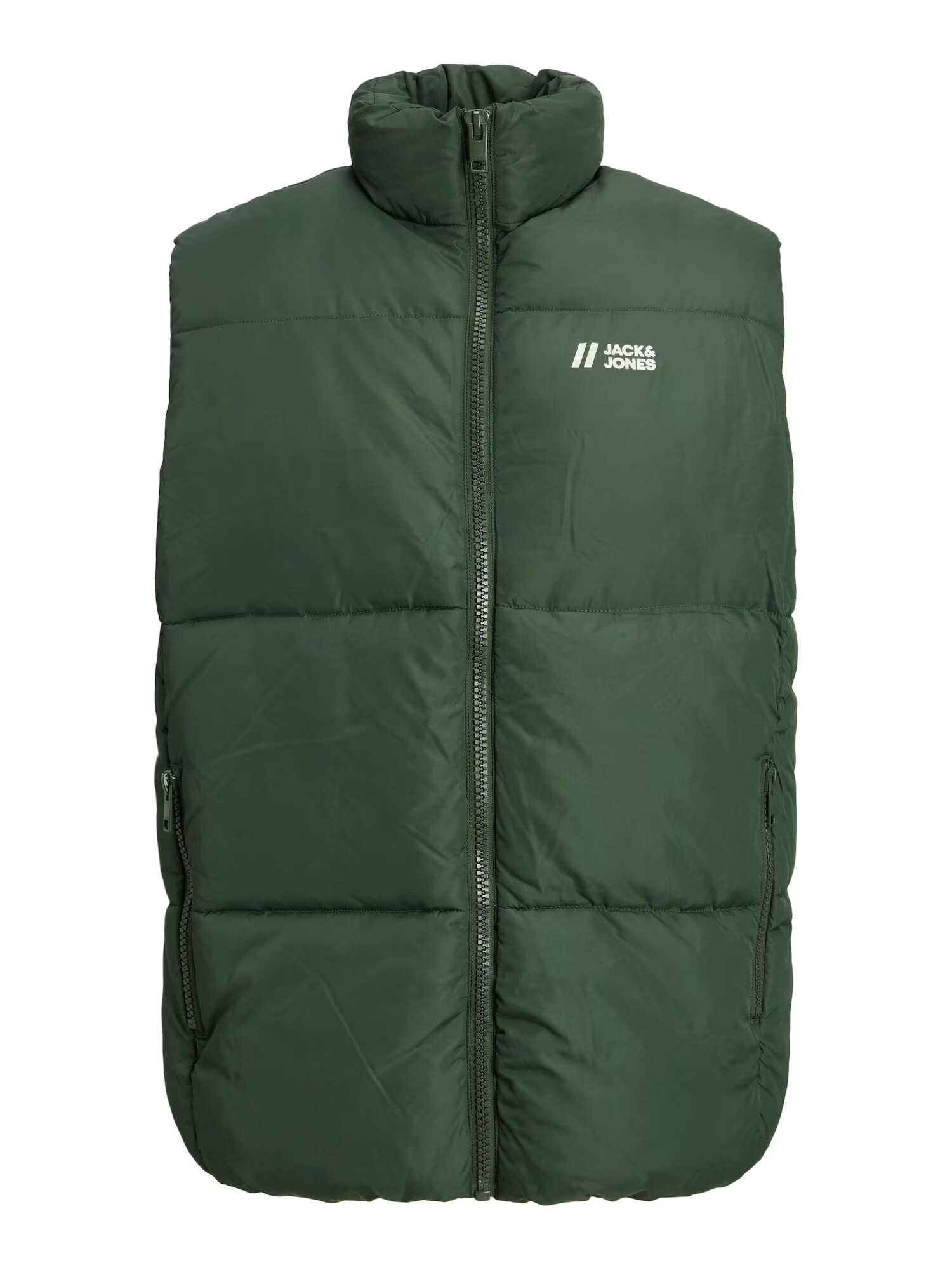 JACK & JONES Vestă 'MAX' verde închis / alb - Pled.ro