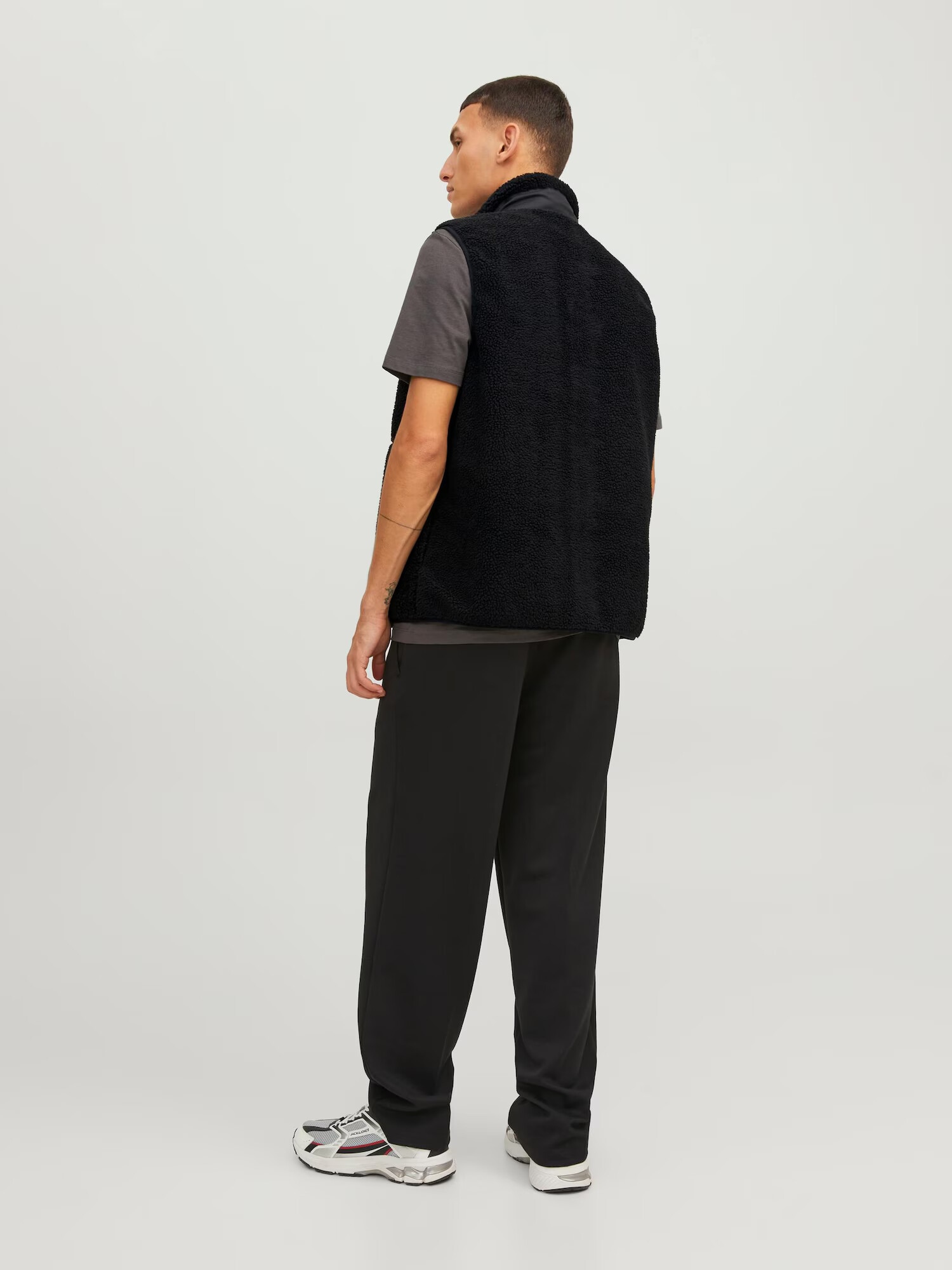 JACK & JONES Vestă 'Vesterbro' negru / alb - Pled.ro