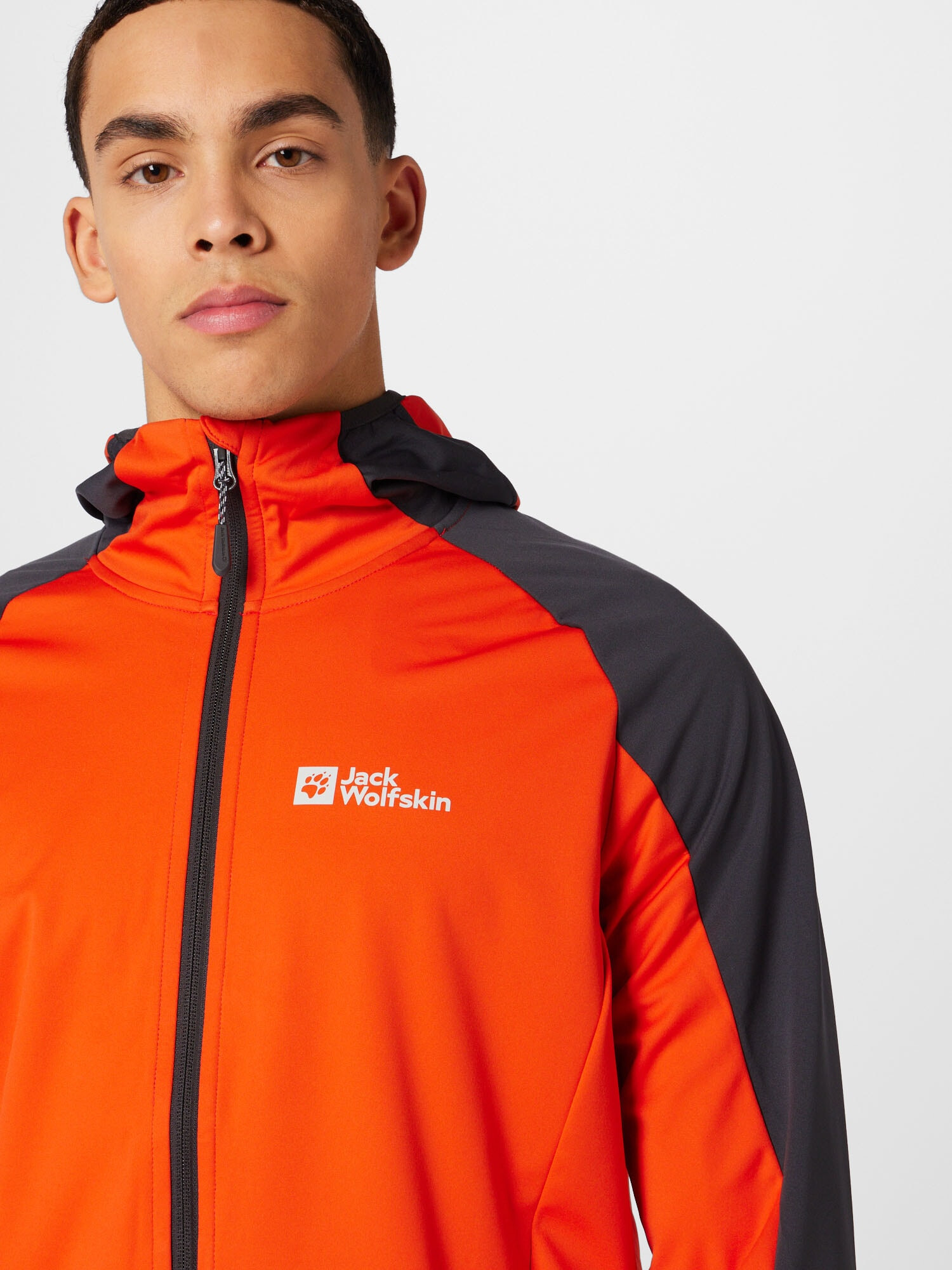 JACK WOLFSKIN Geacă outdoor 'Feldberg' gri metalic / roșu orange / alb - Pled.ro