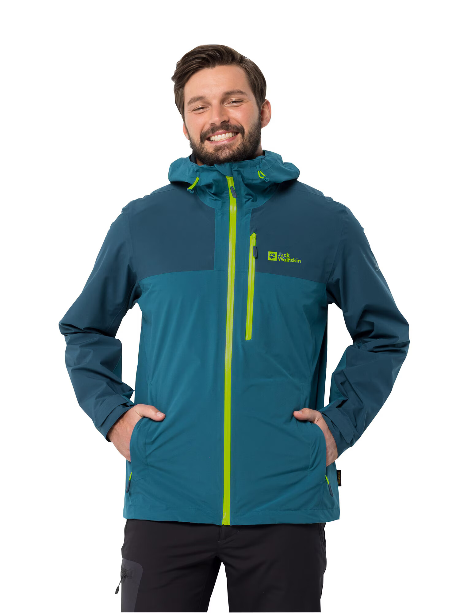 JACK WOLFSKIN Geacă outdoor 'Go Hike' cyan / verde limetă / verde petrol - Pled.ro