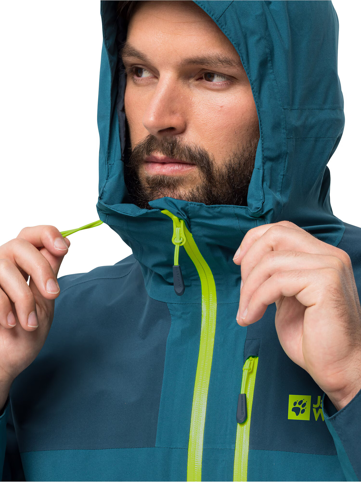 JACK WOLFSKIN Geacă outdoor 'Go Hike' cyan / verde limetă / verde petrol - Pled.ro