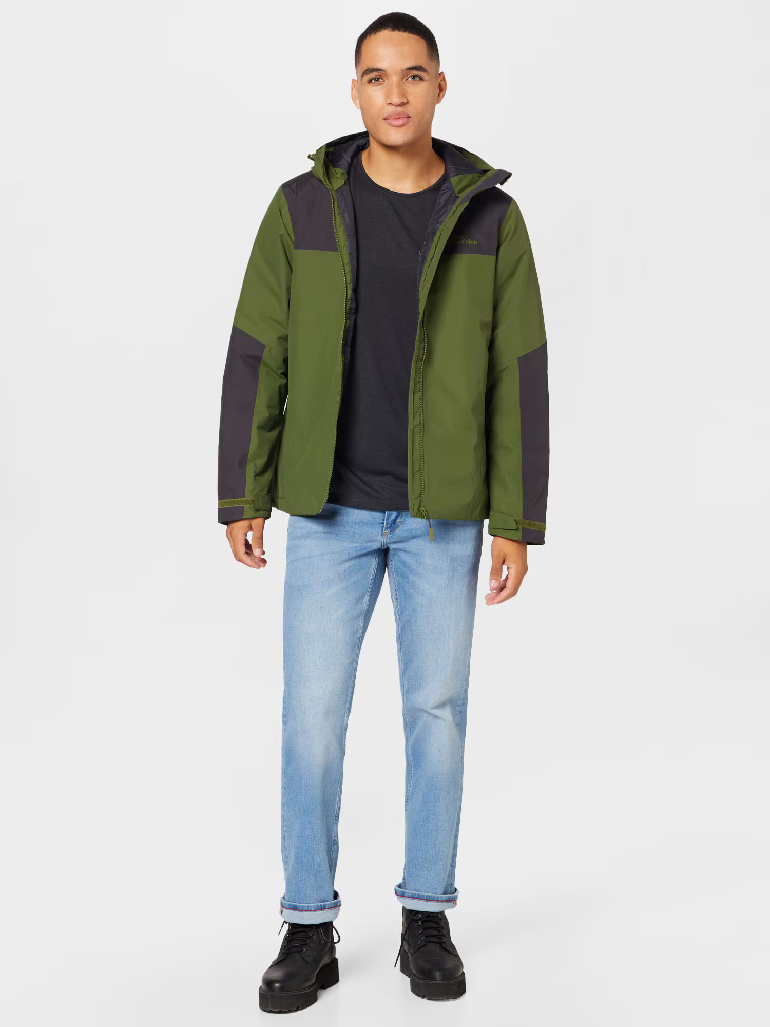 JACK WOLFSKIN Geacă outdoor 'JASPER' verde deschis / negru - Pled.ro