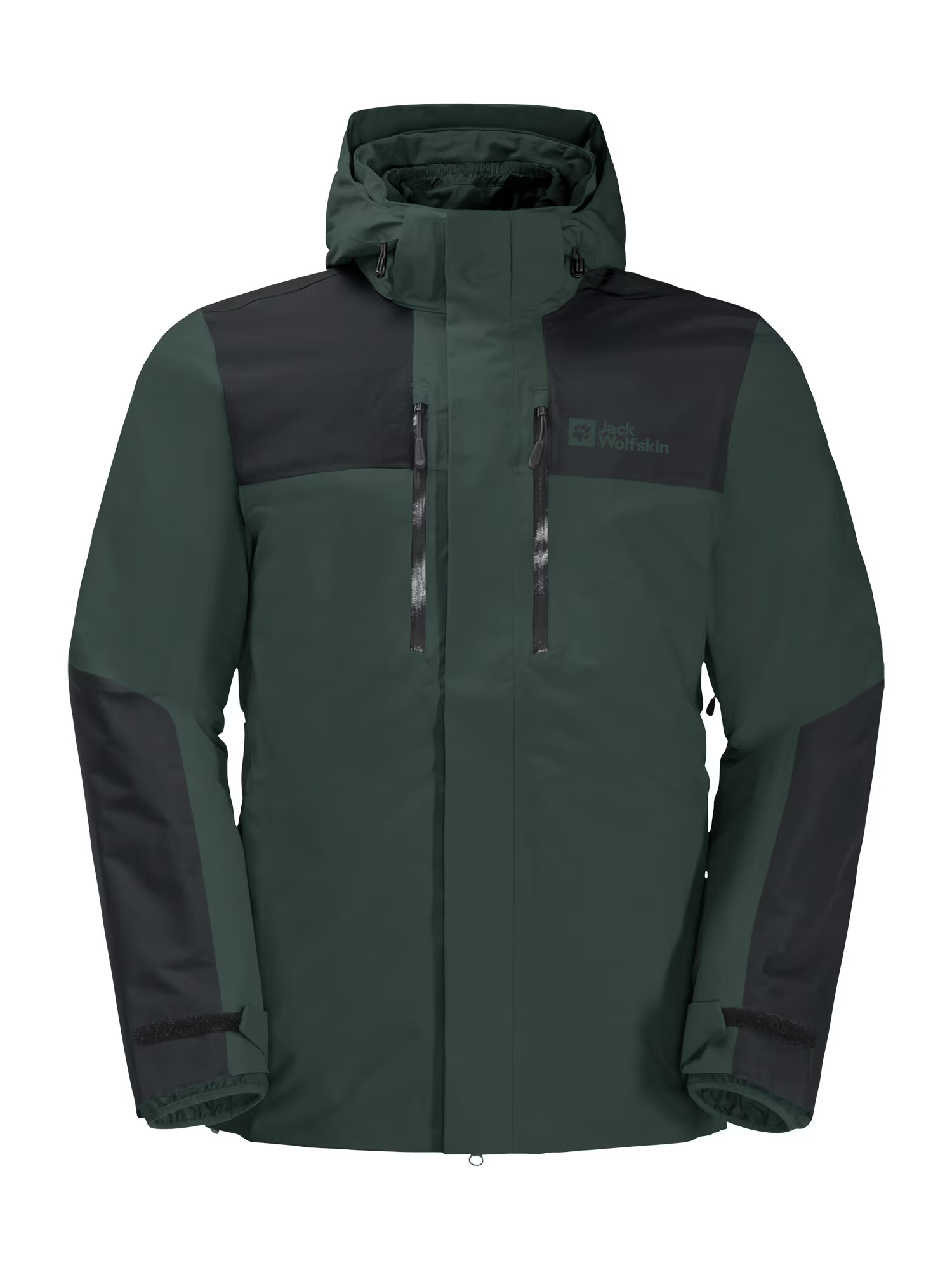 JACK WOLFSKIN Geacă outdoor 'JASPER' verde închis / negru - Pled.ro