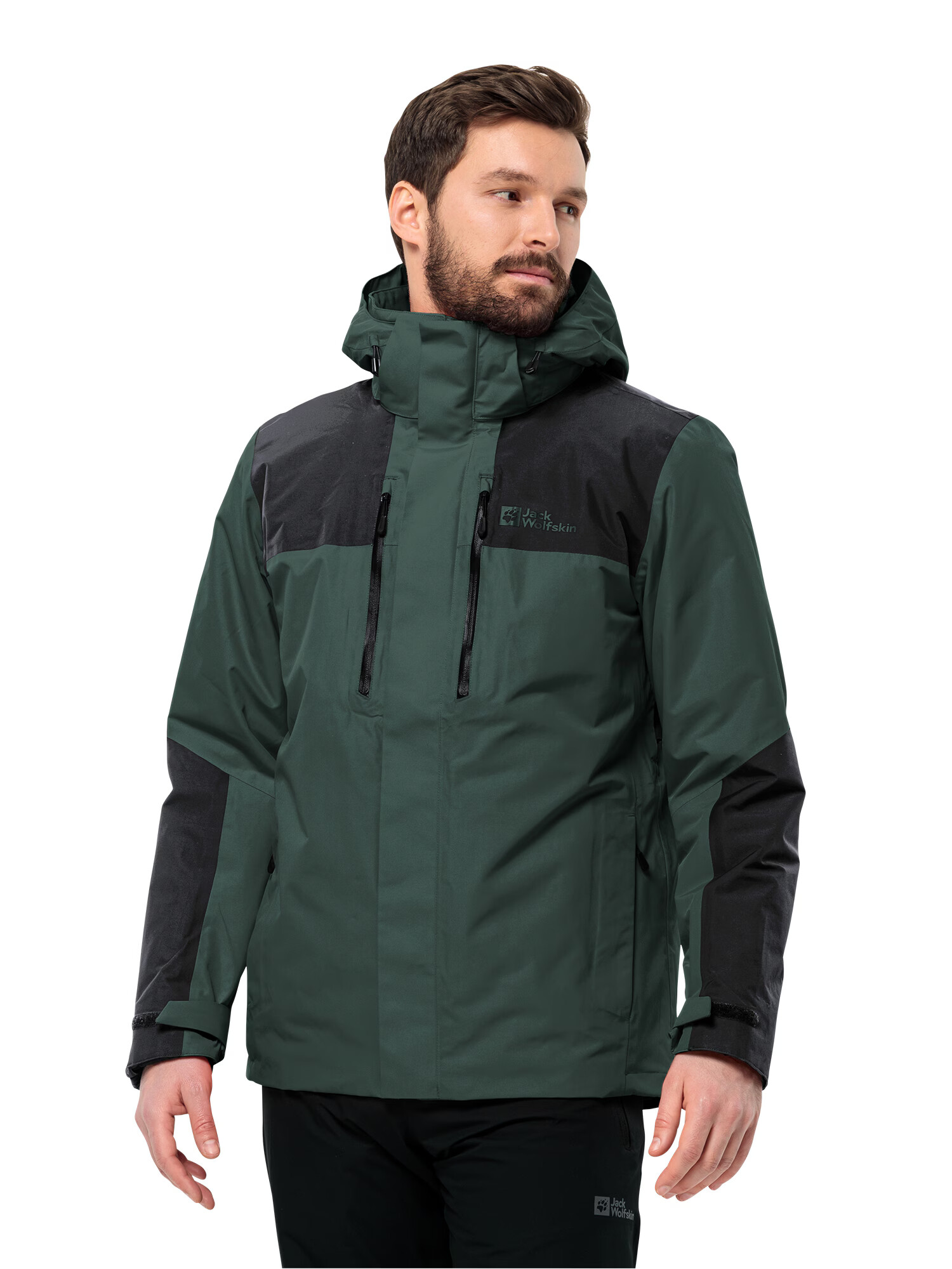 JACK WOLFSKIN Geacă outdoor 'JASPER' verde închis / negru - Pled.ro