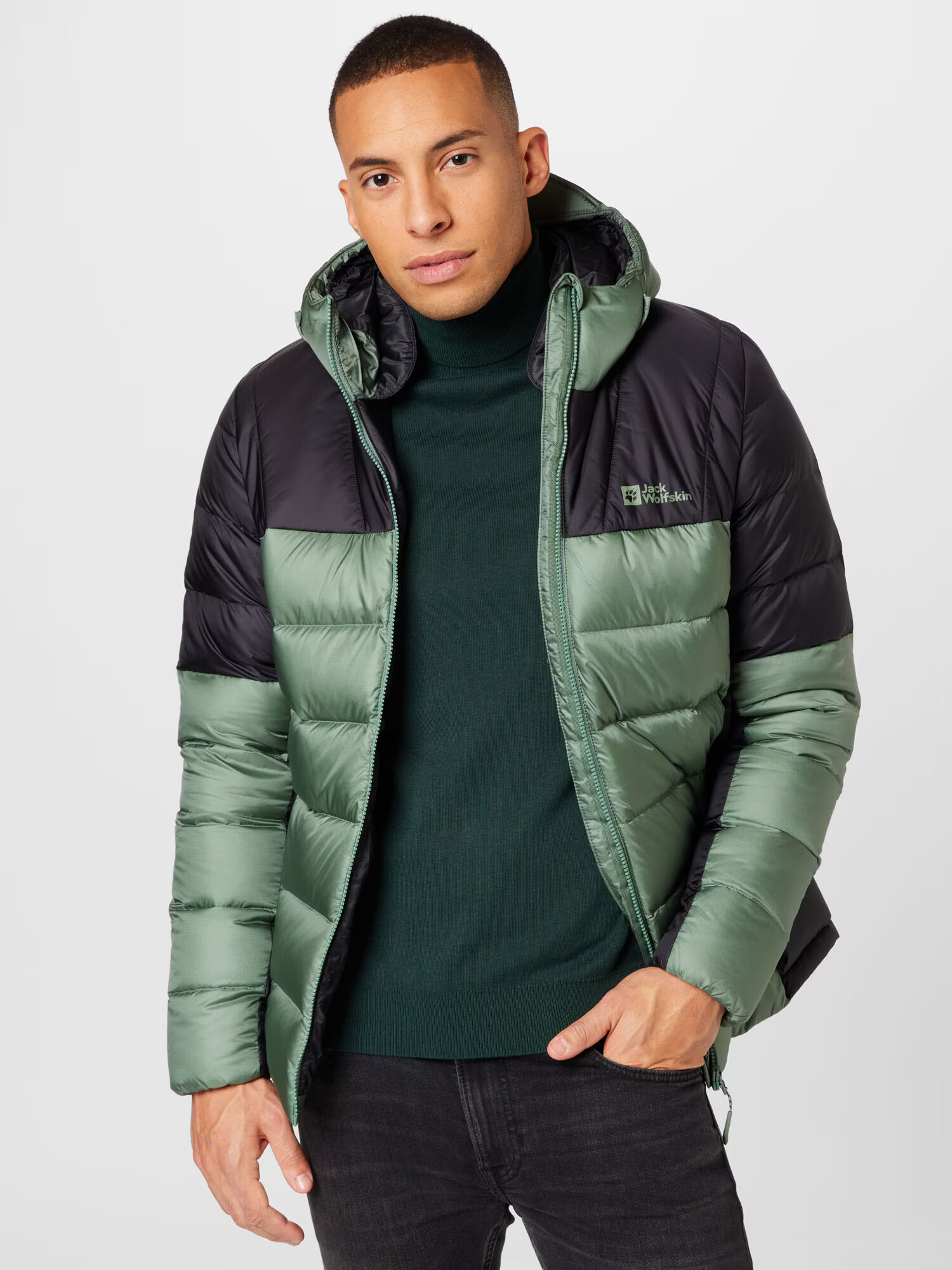 JACK WOLFSKIN Geacă outdoor 'NEBELHORN' verde închis / negru - Pled.ro