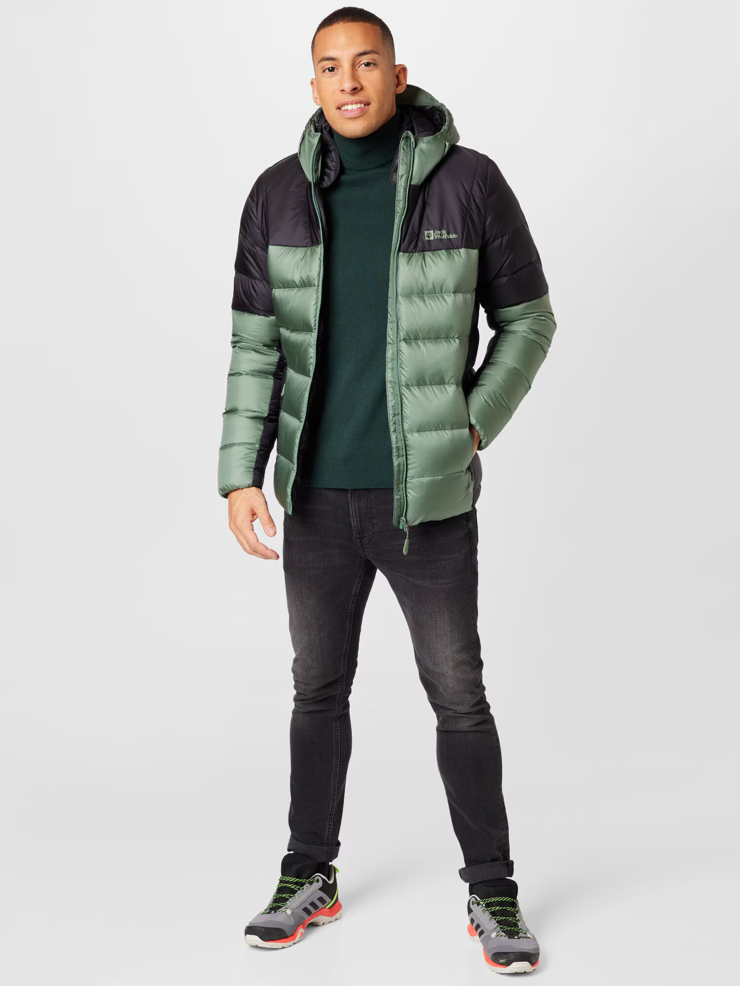 JACK WOLFSKIN Geacă outdoor 'NEBELHORN' verde închis / negru - Pled.ro