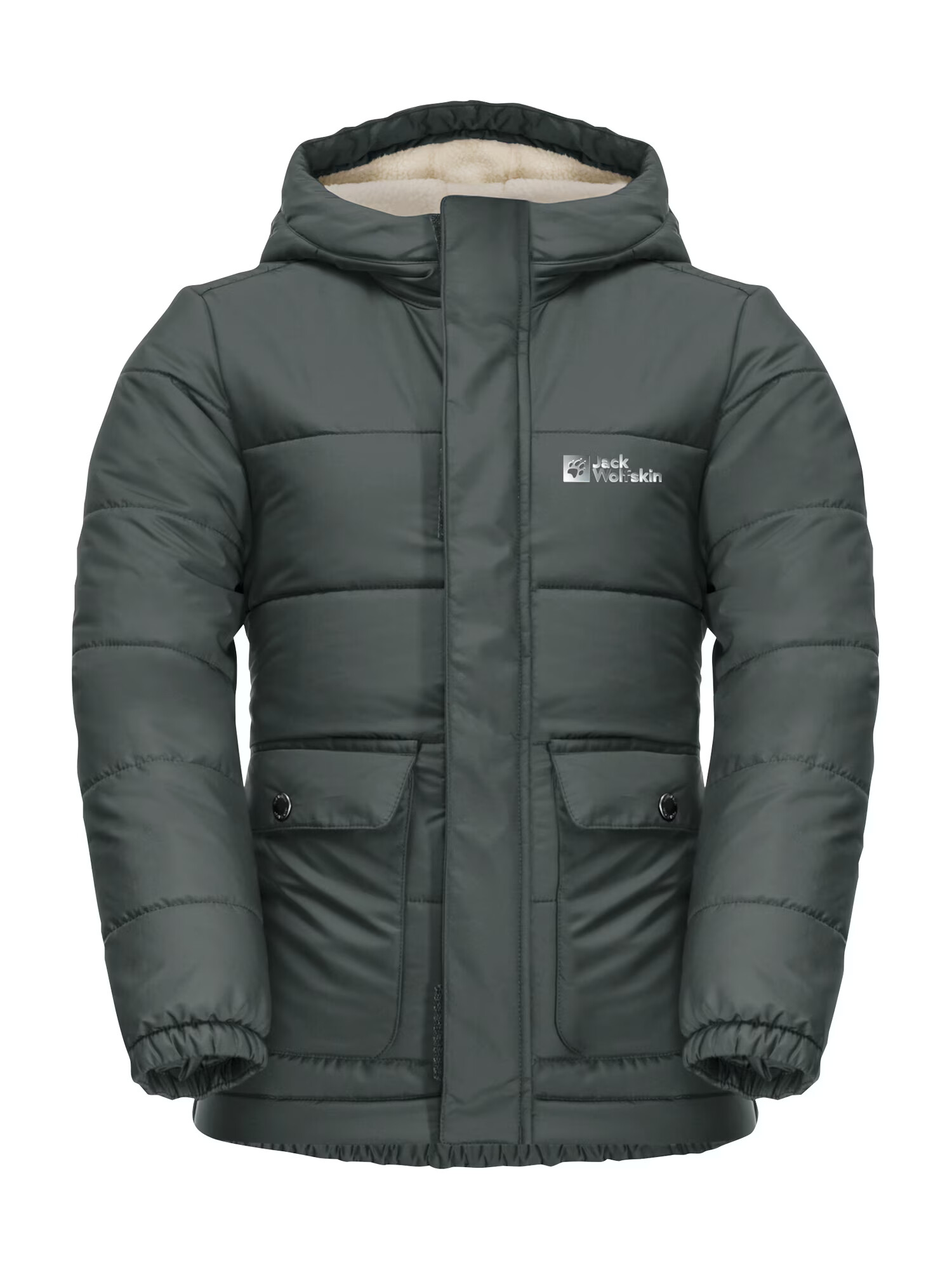 JACK WOLFSKIN Geacă outdoor 'Snow Fox' gri argintiu / verde închis - Pled.ro