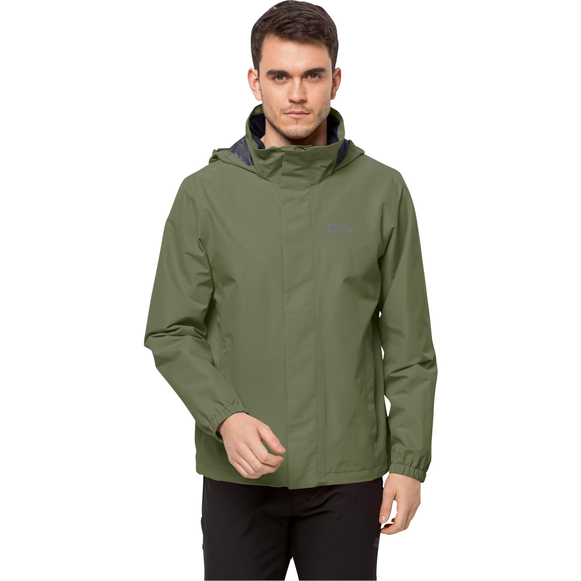 JACK WOLFSKIN Geacă outdoor 'STORMY POINT' oliv / negru - Pled.ro