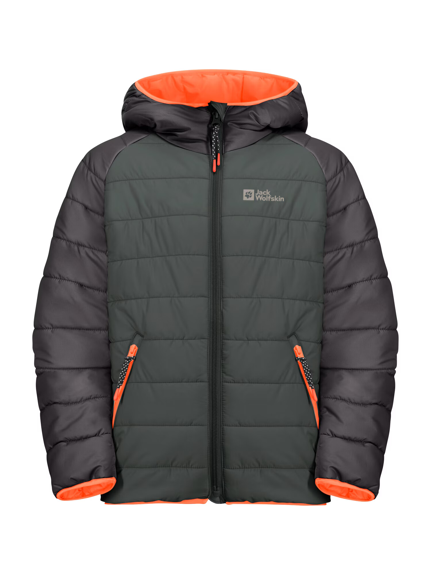 JACK WOLFSKIN Geacă outdoor 'Zenon' gri grafit / verde pin / portocaliu - Pled.ro