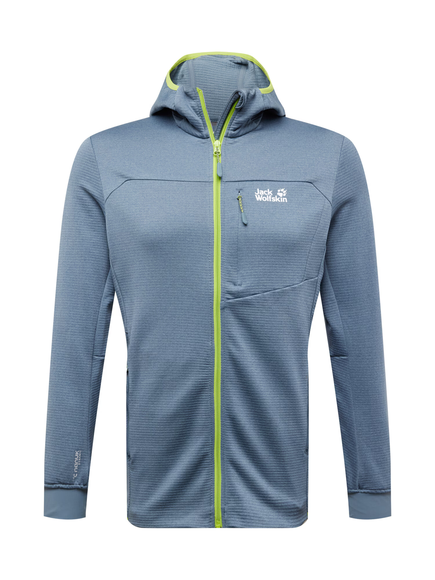 JACK WOLFSKIN Jachetă fleece funcțională 'Hydro Grid' gri fumuriu / verde neon / alb - Pled.ro