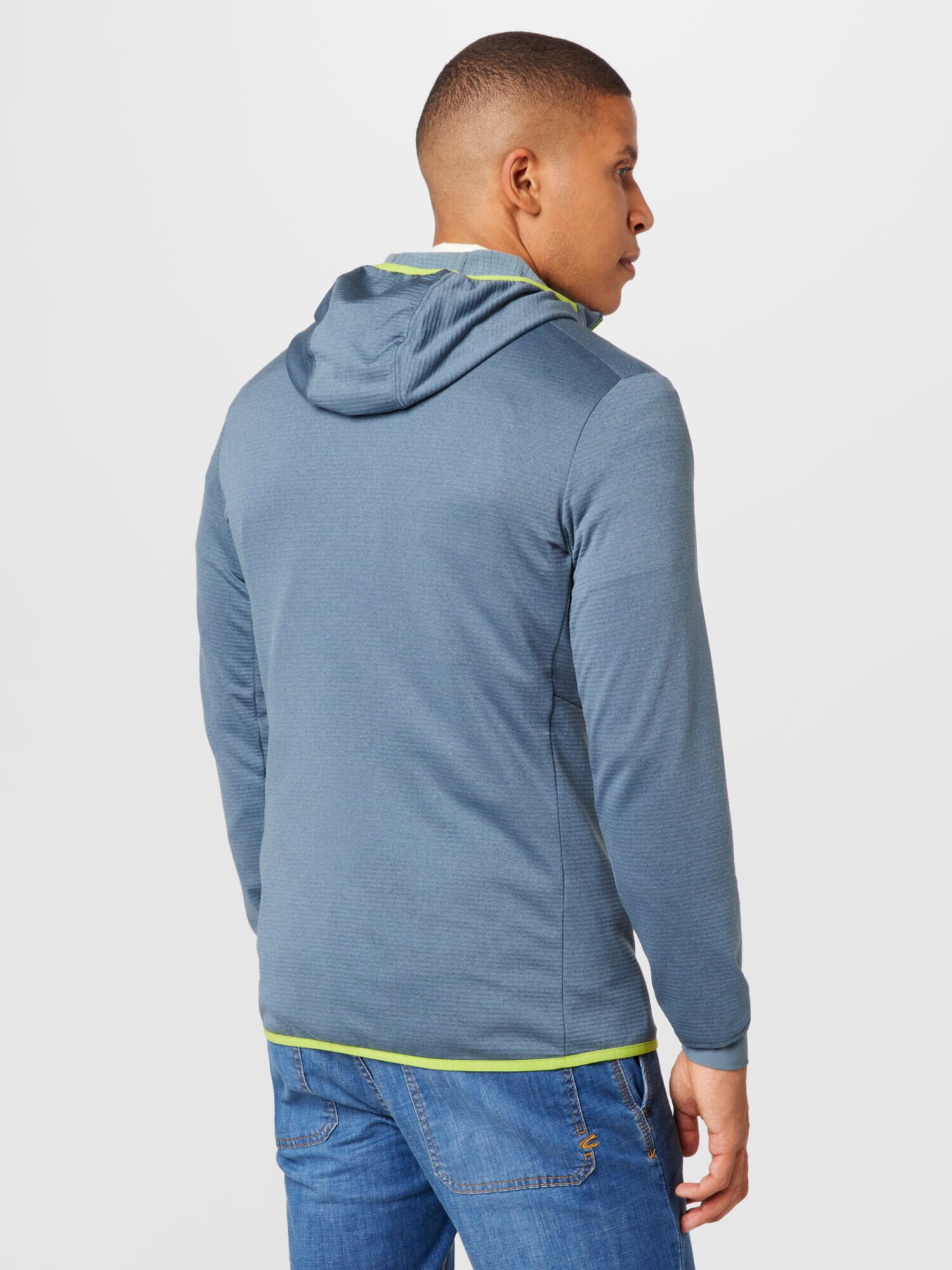 JACK WOLFSKIN Jachetă fleece funcțională 'Hydro Grid' gri fumuriu / verde neon / alb - Pled.ro