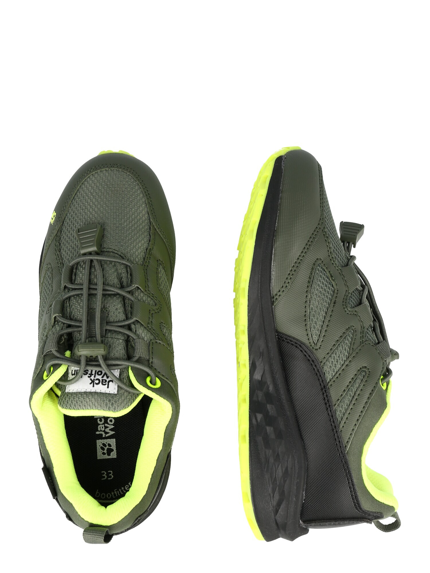 JACK WOLFSKIN Pantofi 'UNLEASH 4 SPEED' galben neon / kaki - Pled.ro