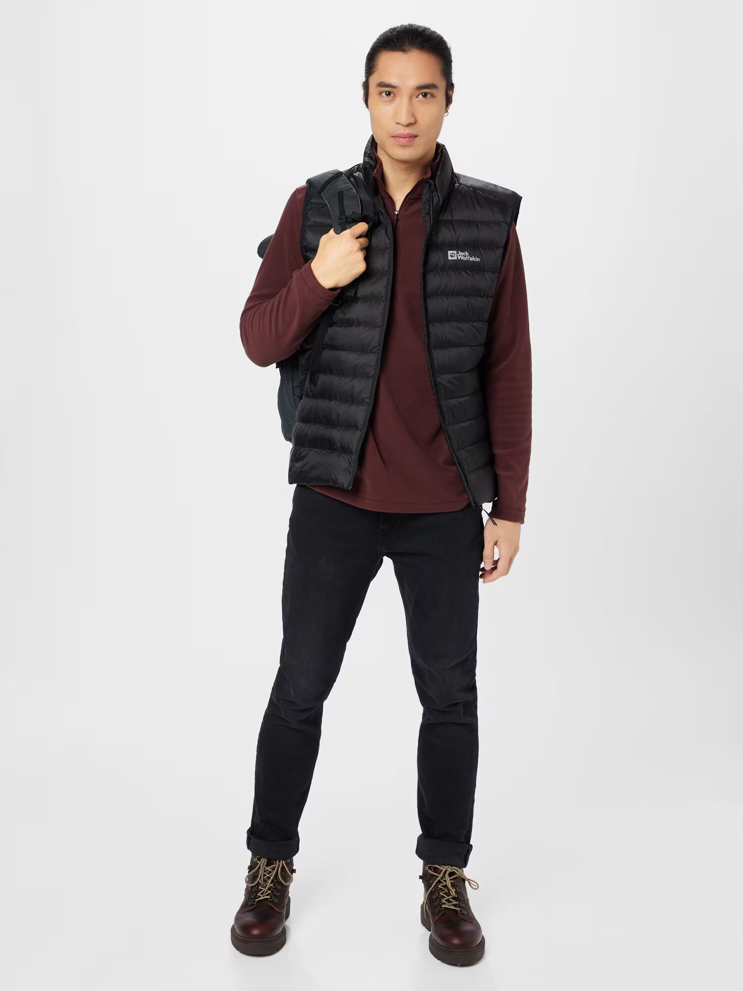 JACK WOLFSKIN Pulovere sport 'Taunus' bleumarin / roșu bordeaux - Pled.ro