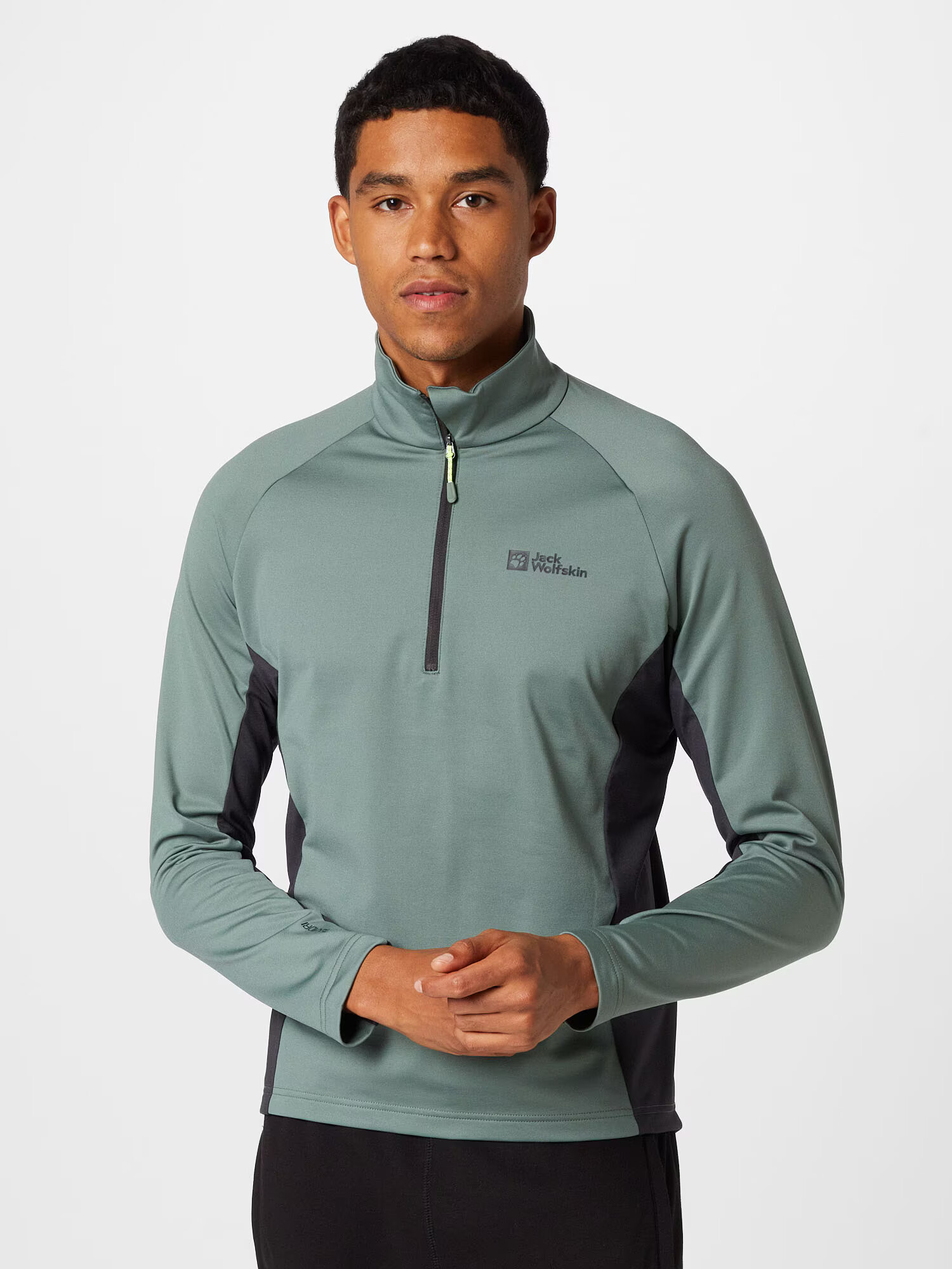 JACK WOLFSKIN Pulovere sport verde închis / negru - Pled.ro