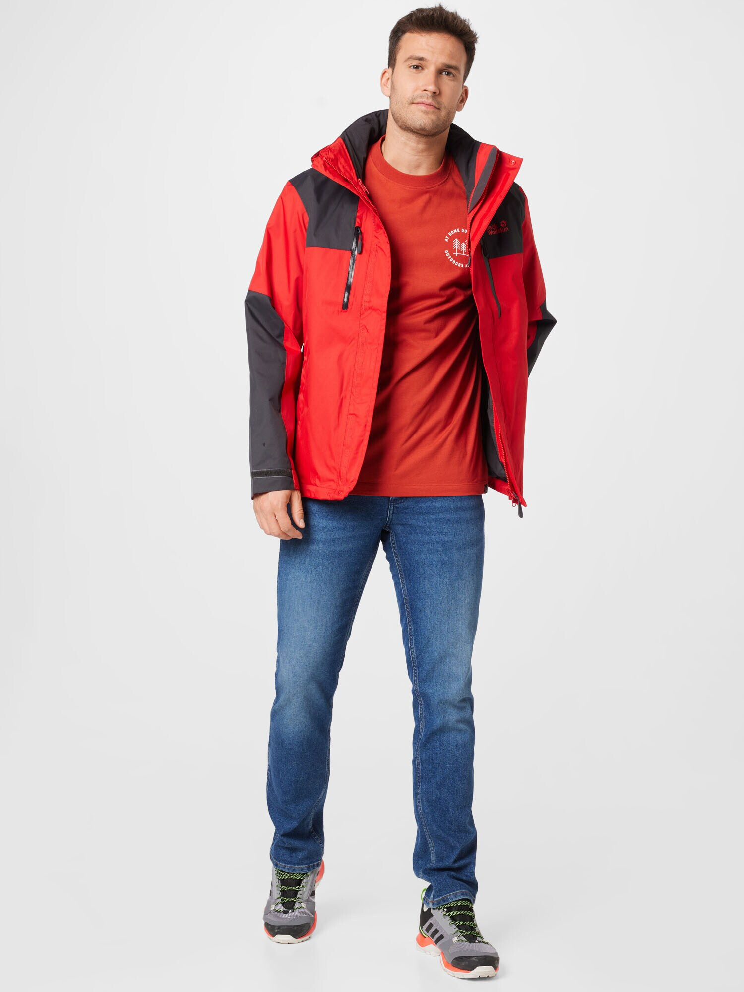 JACK WOLFSKIN Tricou funcțional portocaliu homar / alb - Pled.ro