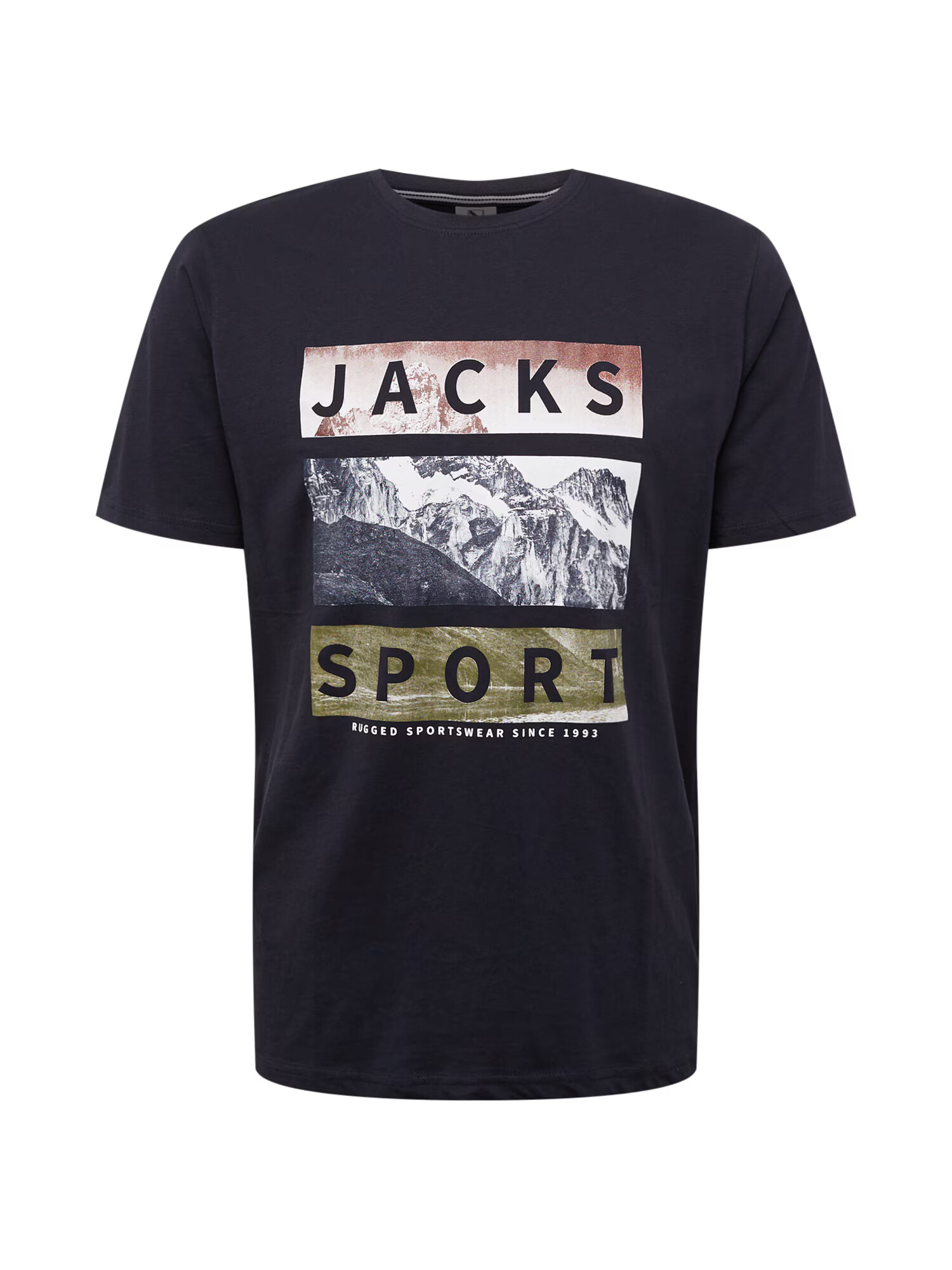 Jack's Tricou 'Mountain' bleumarin / maro / oliv / alb - Pled.ro